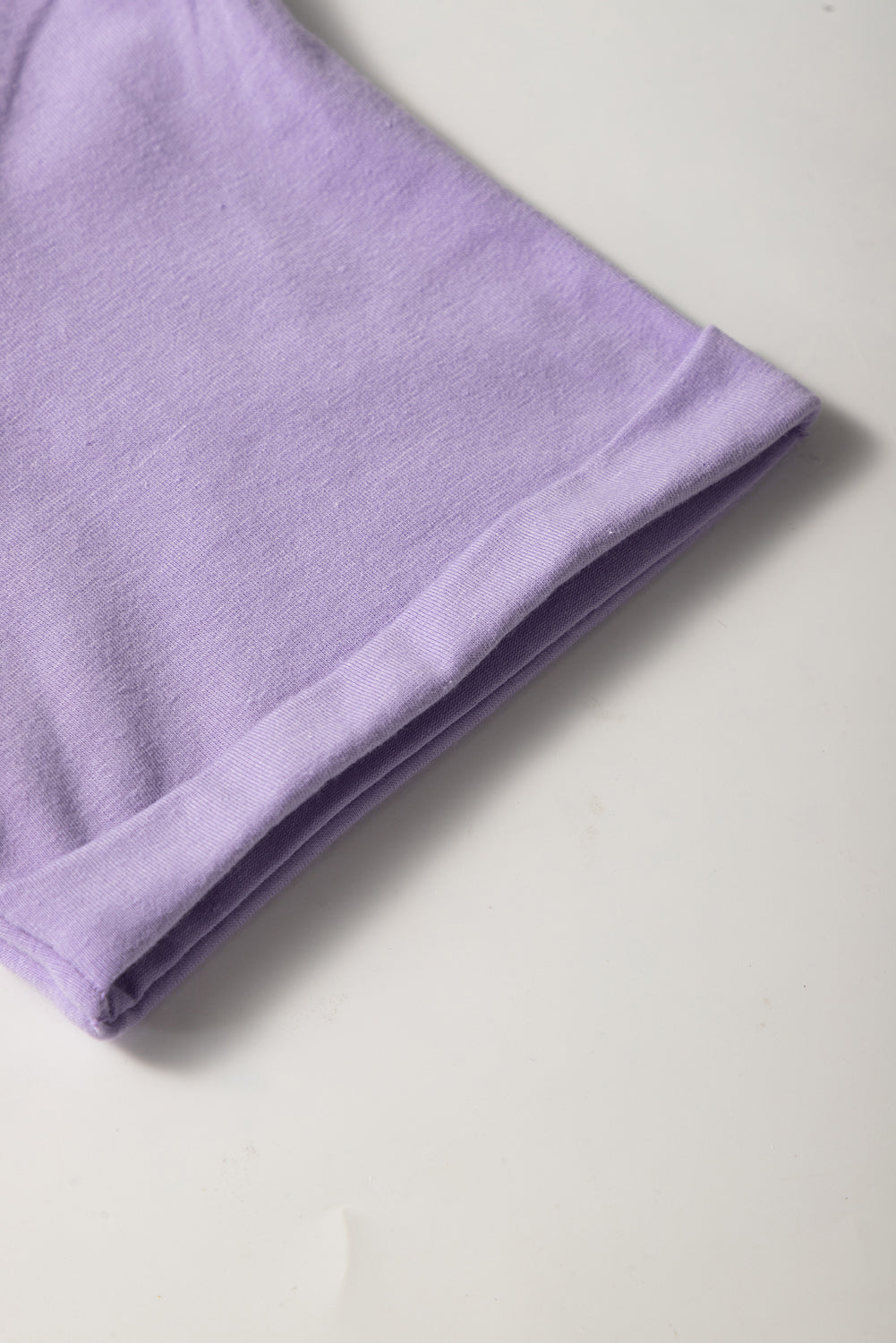 Wisteria Solid Color Basic Crew Neck Plain Tee