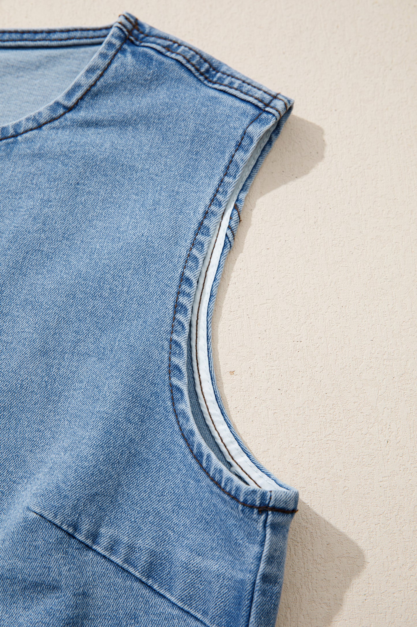 Ashleigh Blue Buttoned Front Slit Denim Vest