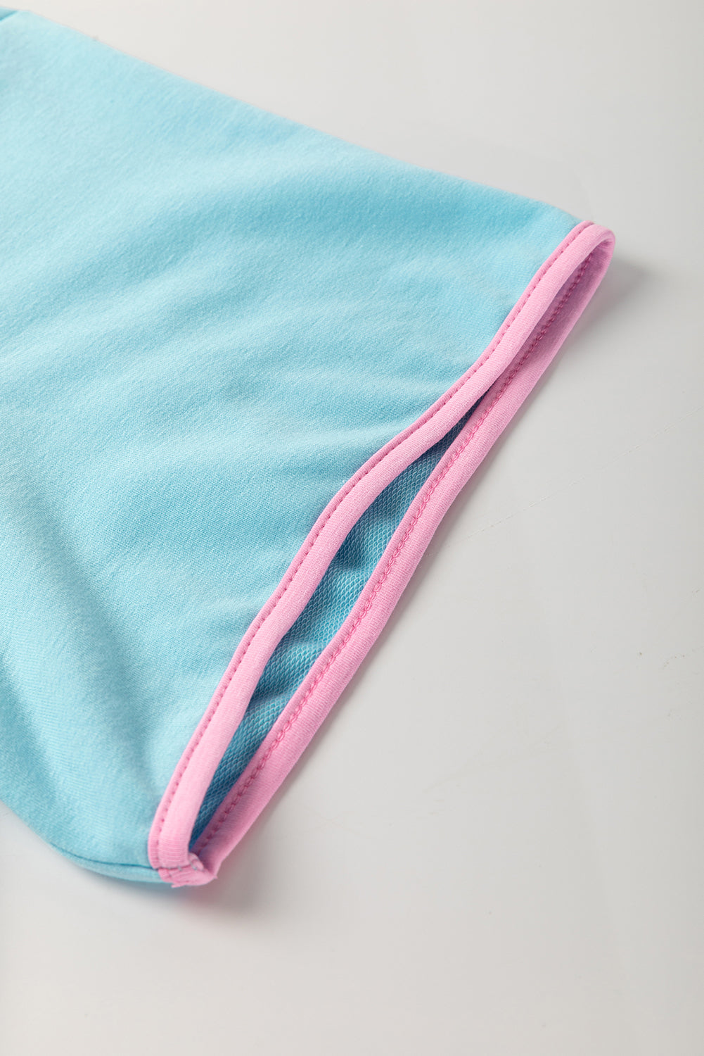 Turquoise Plus Size Contrast Trim T Shirt and Skort Two Piece Set