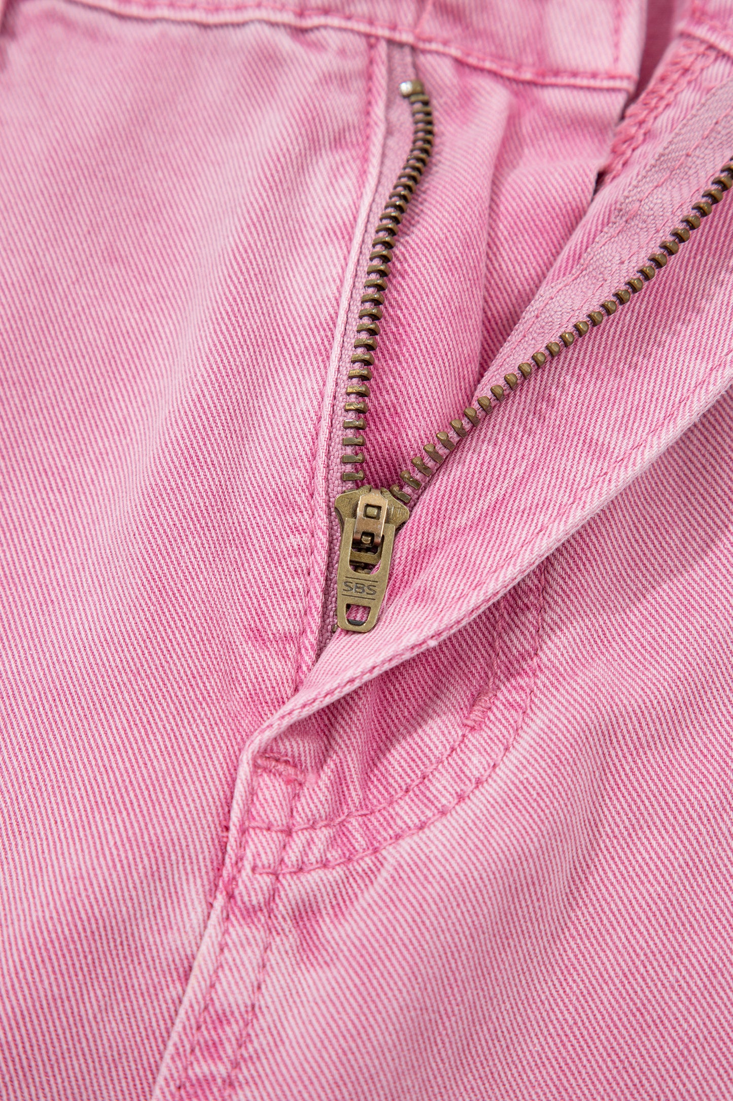 Pink Beaded Side Detail Split Loose Jeans