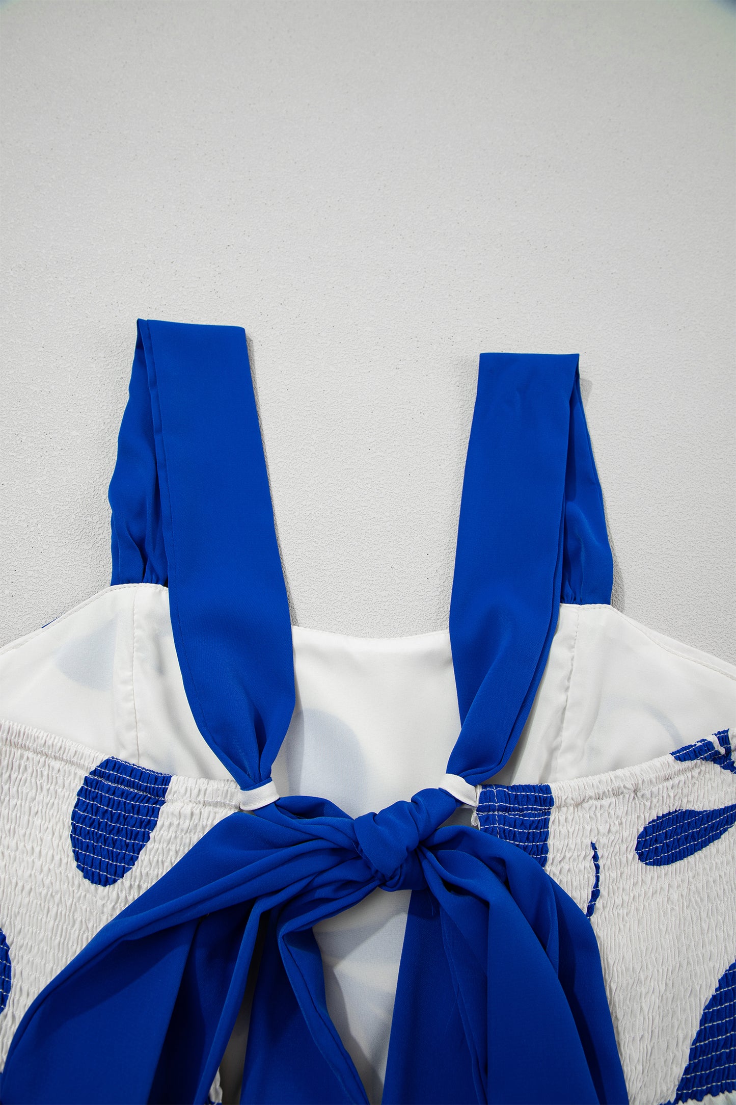 Blue Floral Print Crisscross Tie Back Sleeveless Long Dress