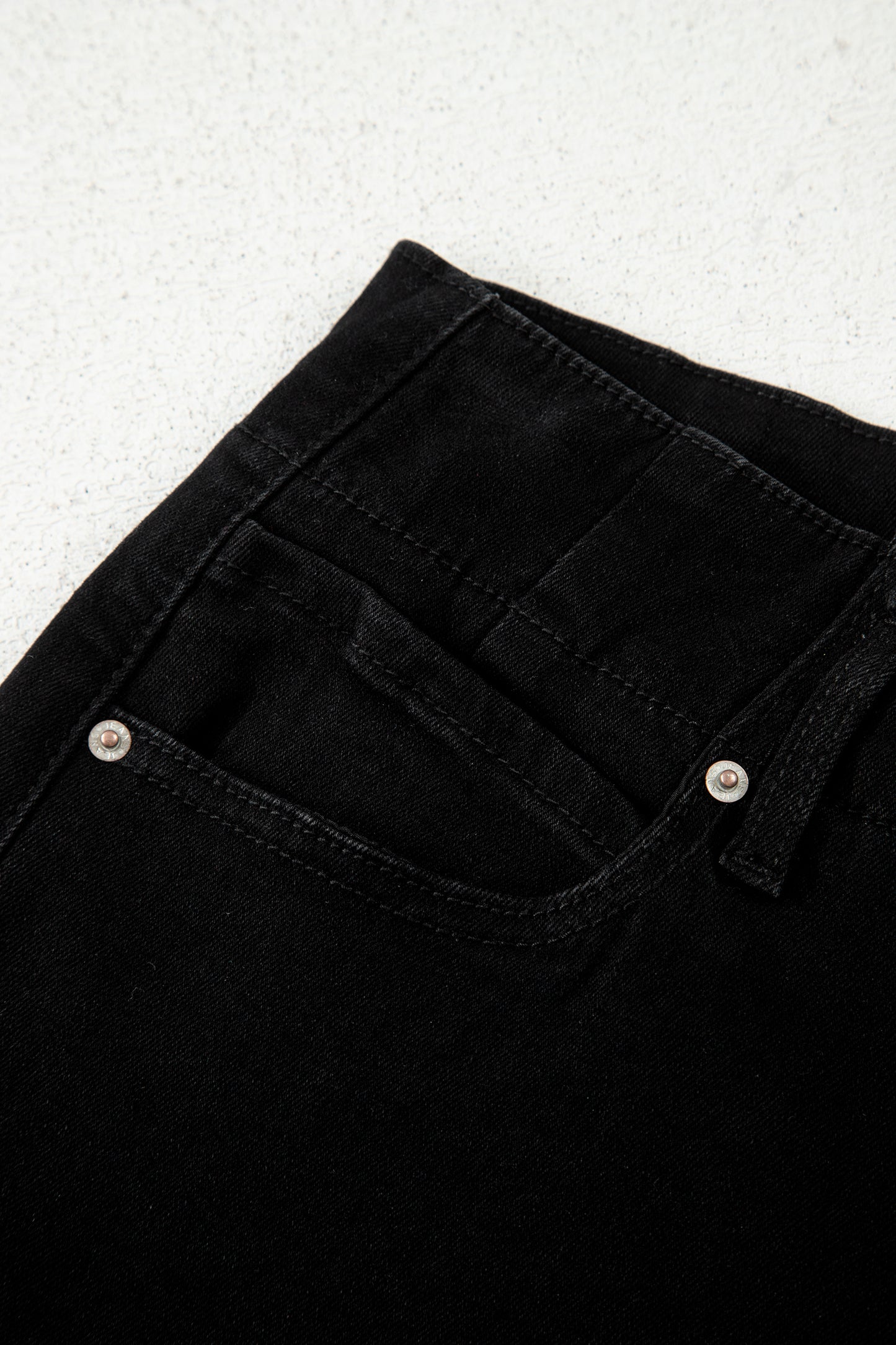Mist Green 2-Button High Waist Flared Bottom Jeans