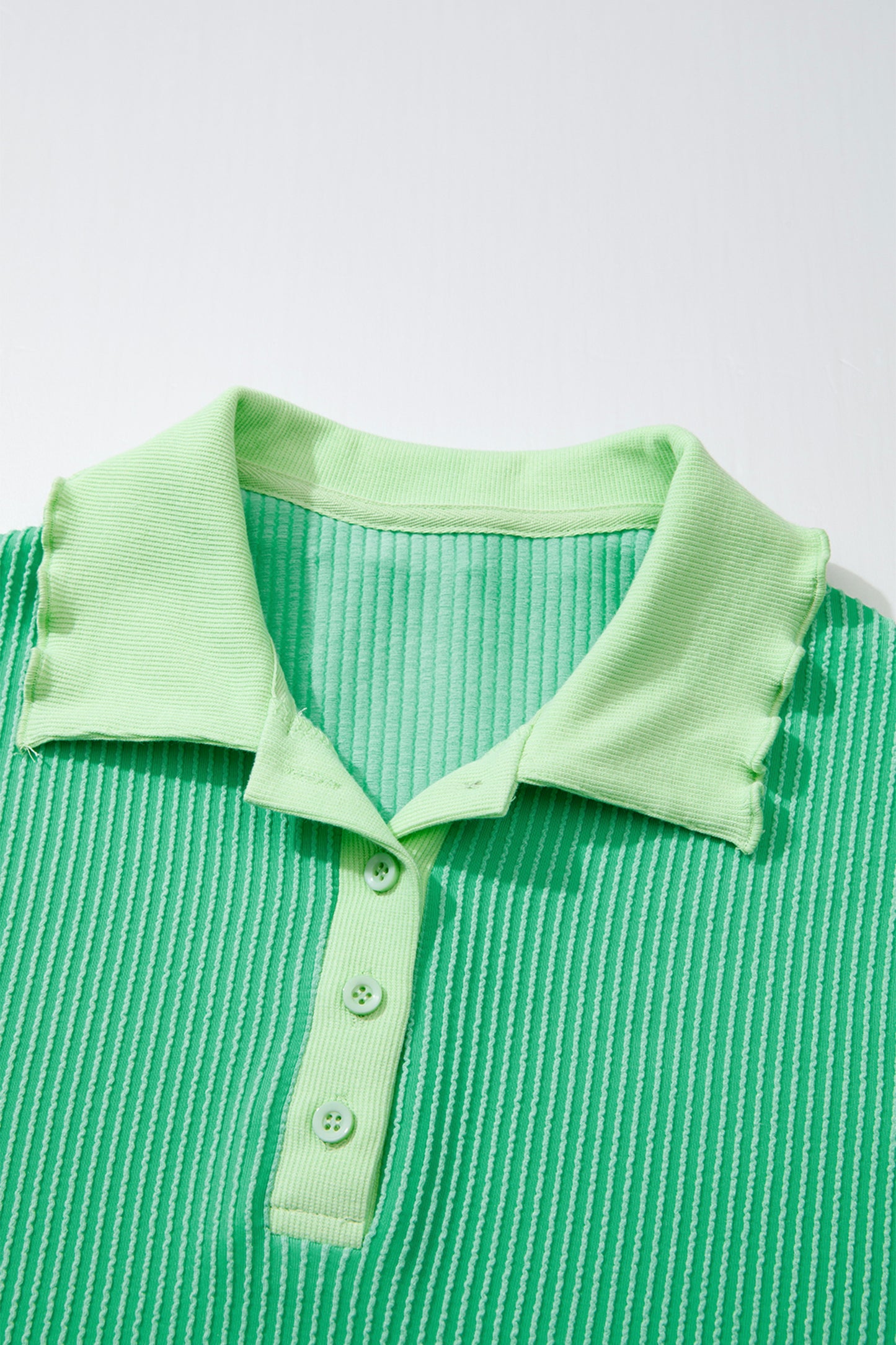 Mint Green Oversize Twist Ribbed Polo T Shirt Dress