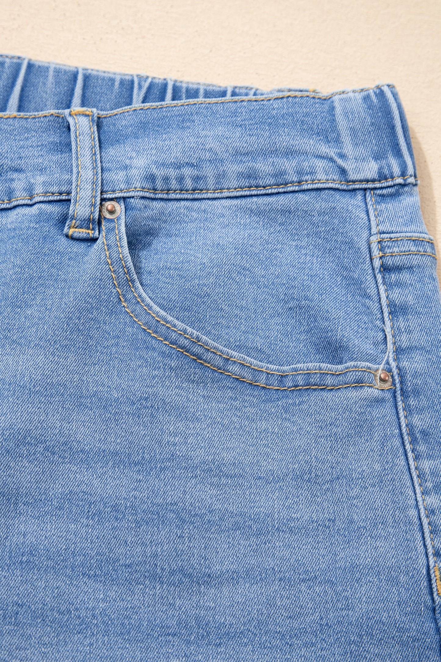 Iceland Blue Acid Wash Contrast Lace-up Plus Size Jeans