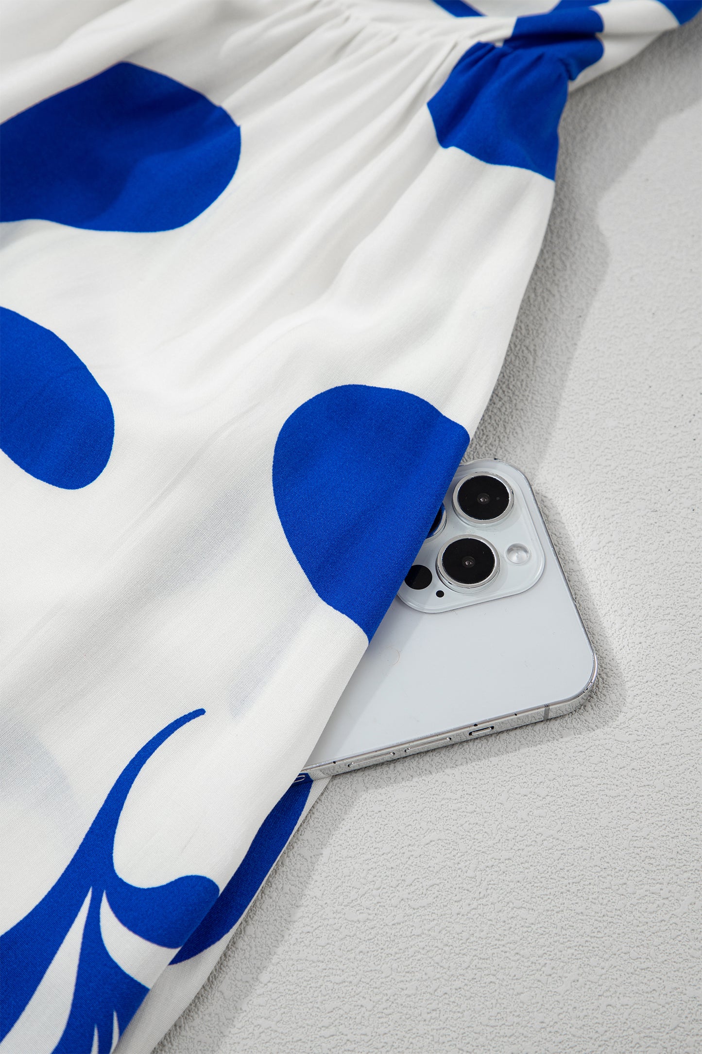 Blue Floral Print Crisscross Tie Back Sleeveless Long Dress