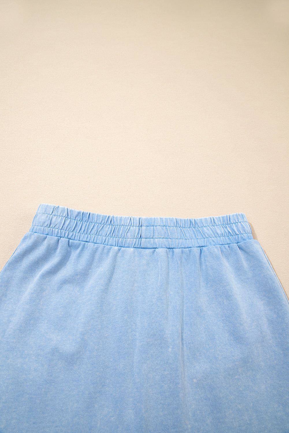 Yellow Cream 2 Pieces Mineral Wash Cotton Tank Top Lined Split Skort Set