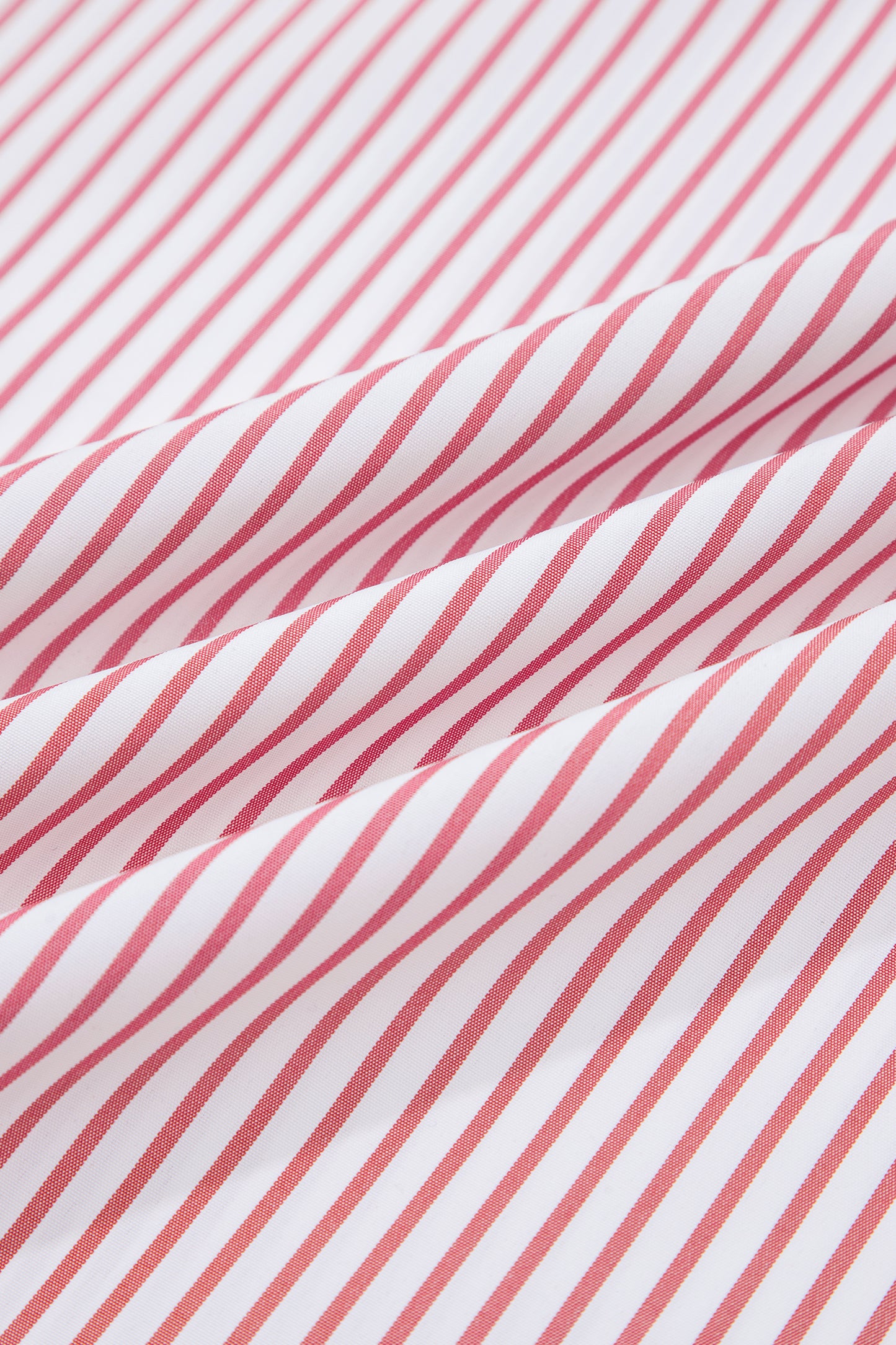 Red Stripe Plus Size Ruffled Hem Pinstriped Midi Dress