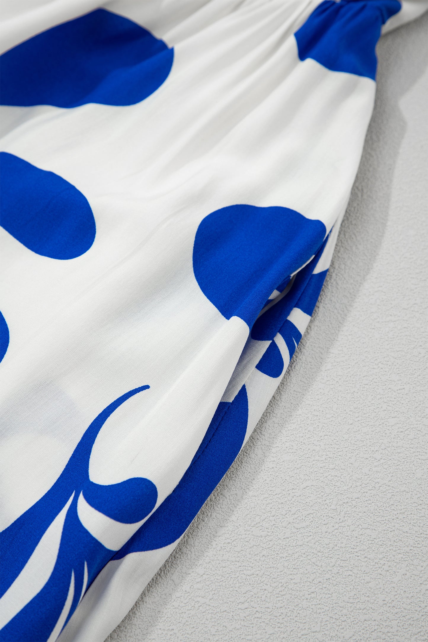 Blue Floral Print Crisscross Tie Back Sleeveless Long Dress