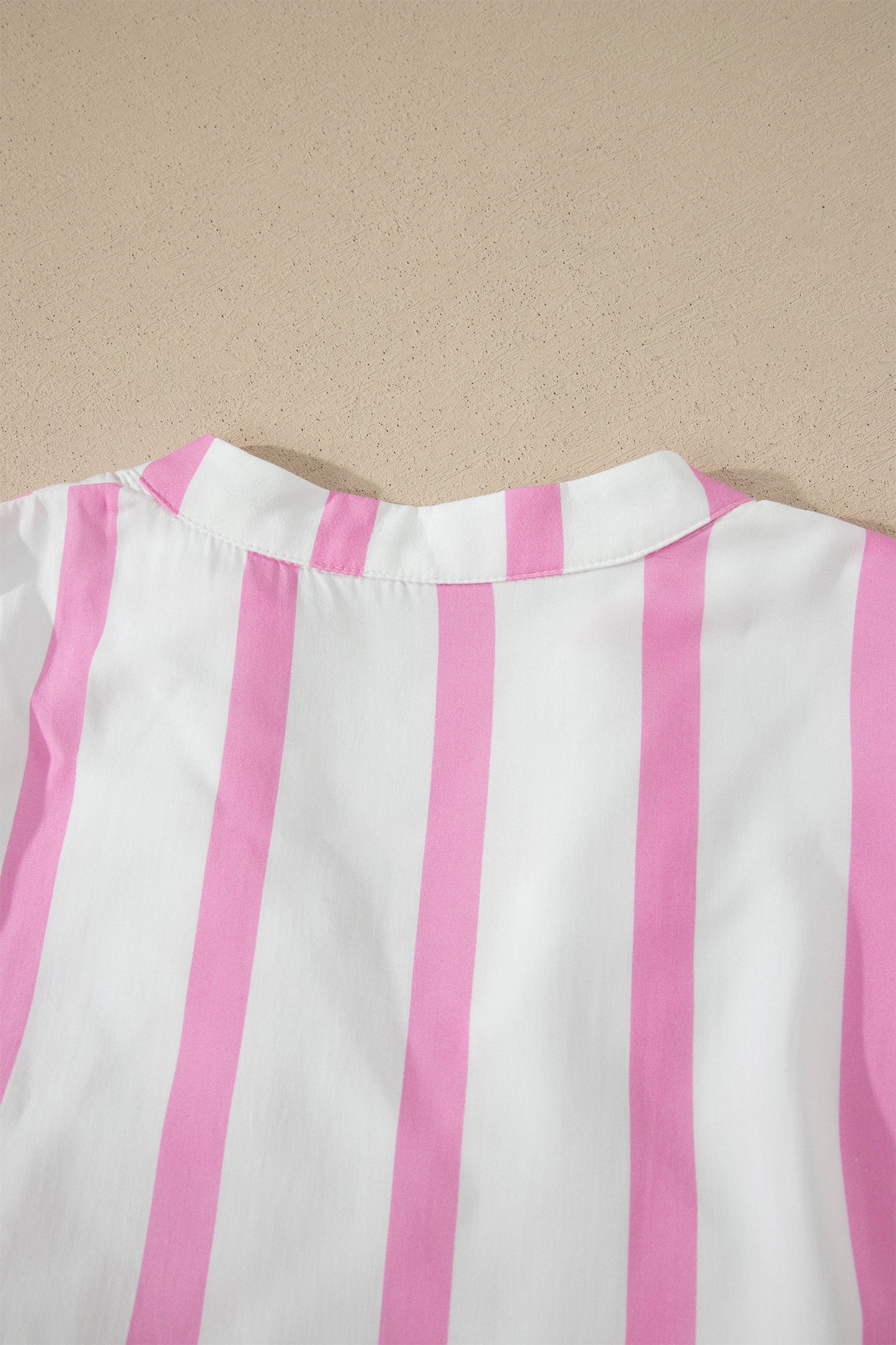 Green Stripe Ricrac Trim Notched Neck Half Sleeve Vacation Dress