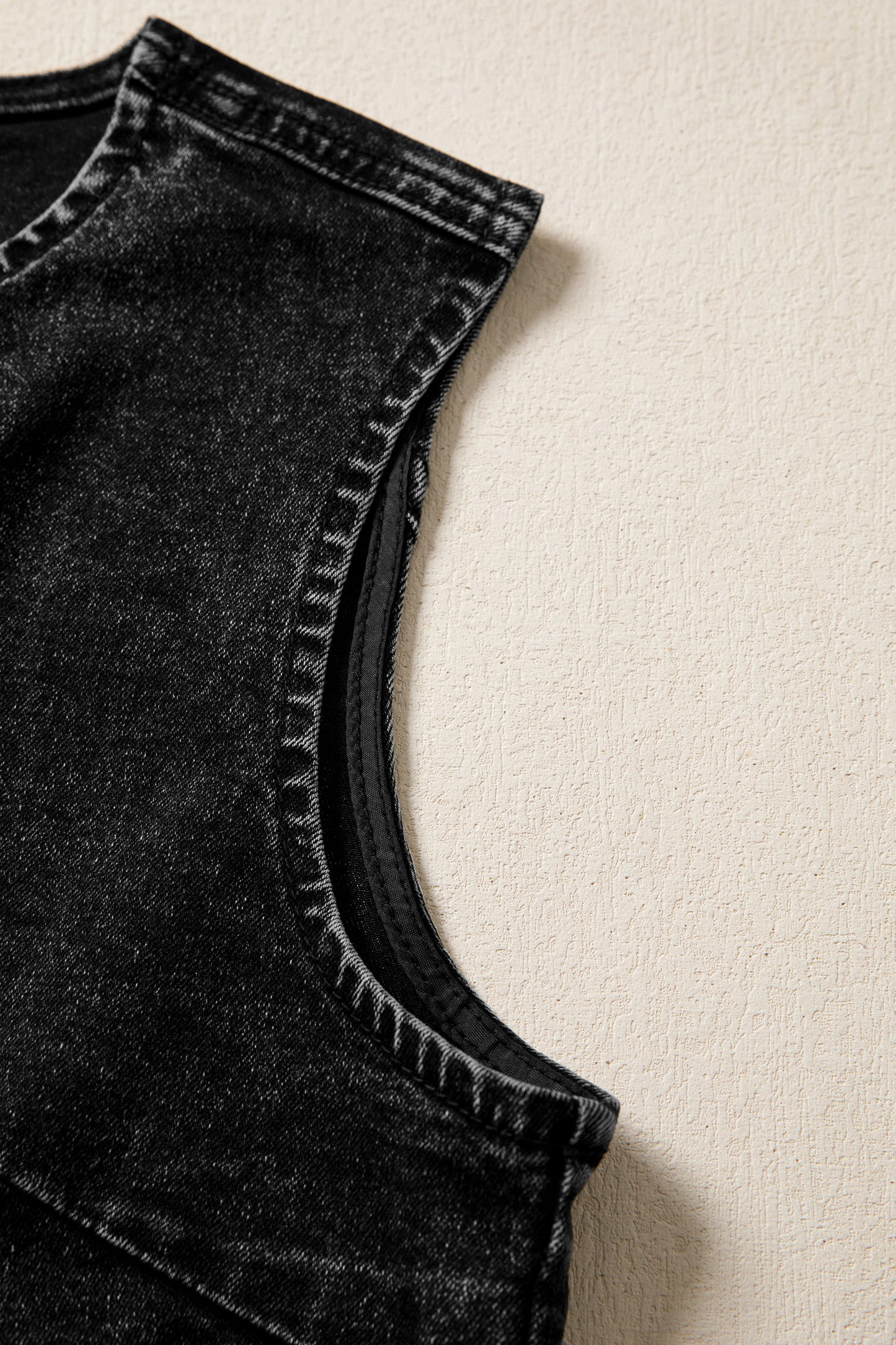 Ashleigh Blue Buttoned Front Slit Denim Vest