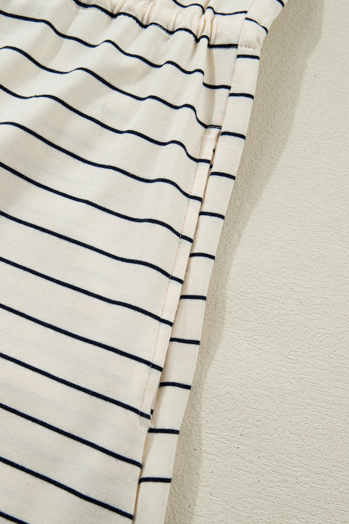 Black Stripe Drawstring Tunic Tank Mini Dress with Pockets