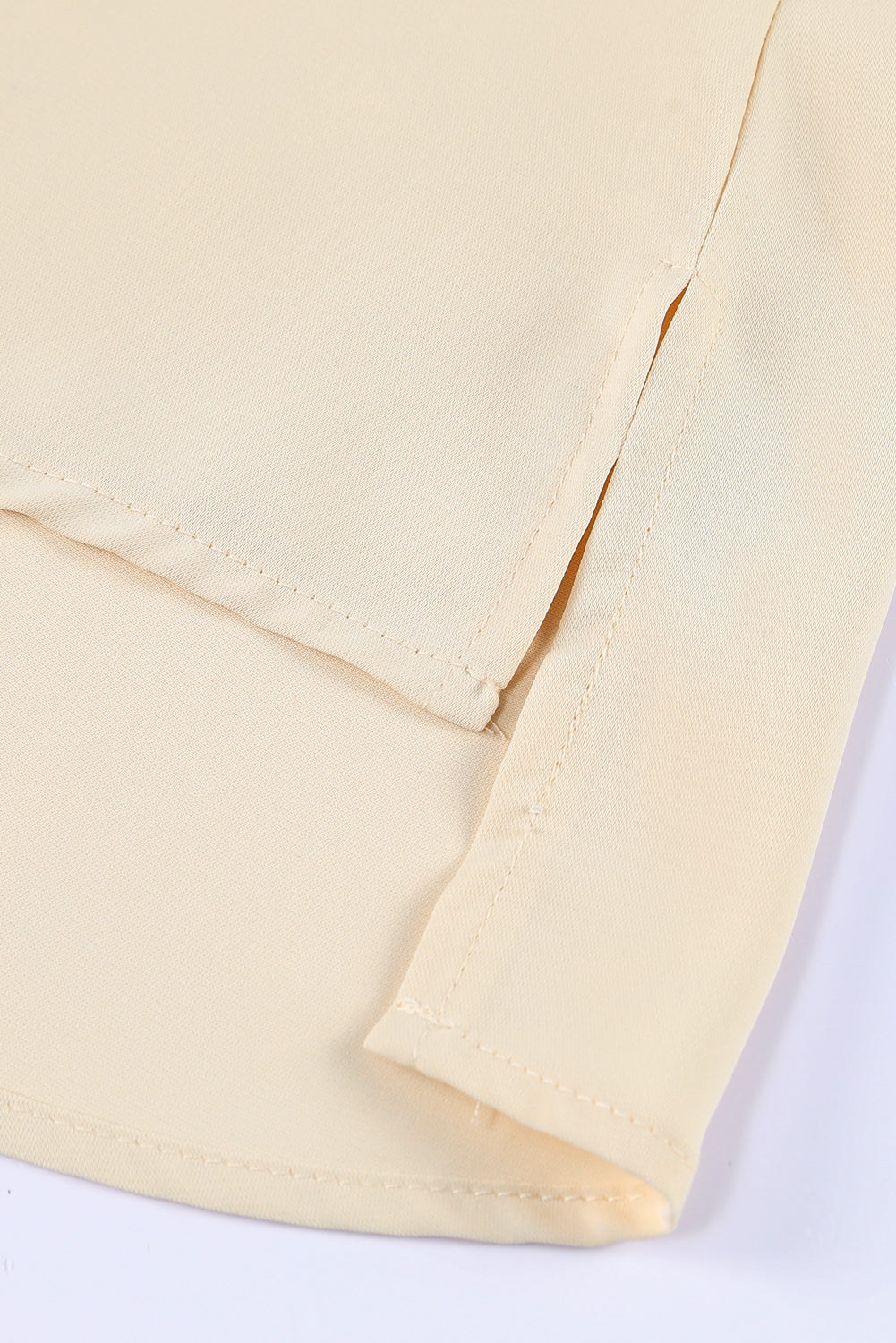 White Plain 3/4 Batwing Sleeve Oversize Button Up Blouse