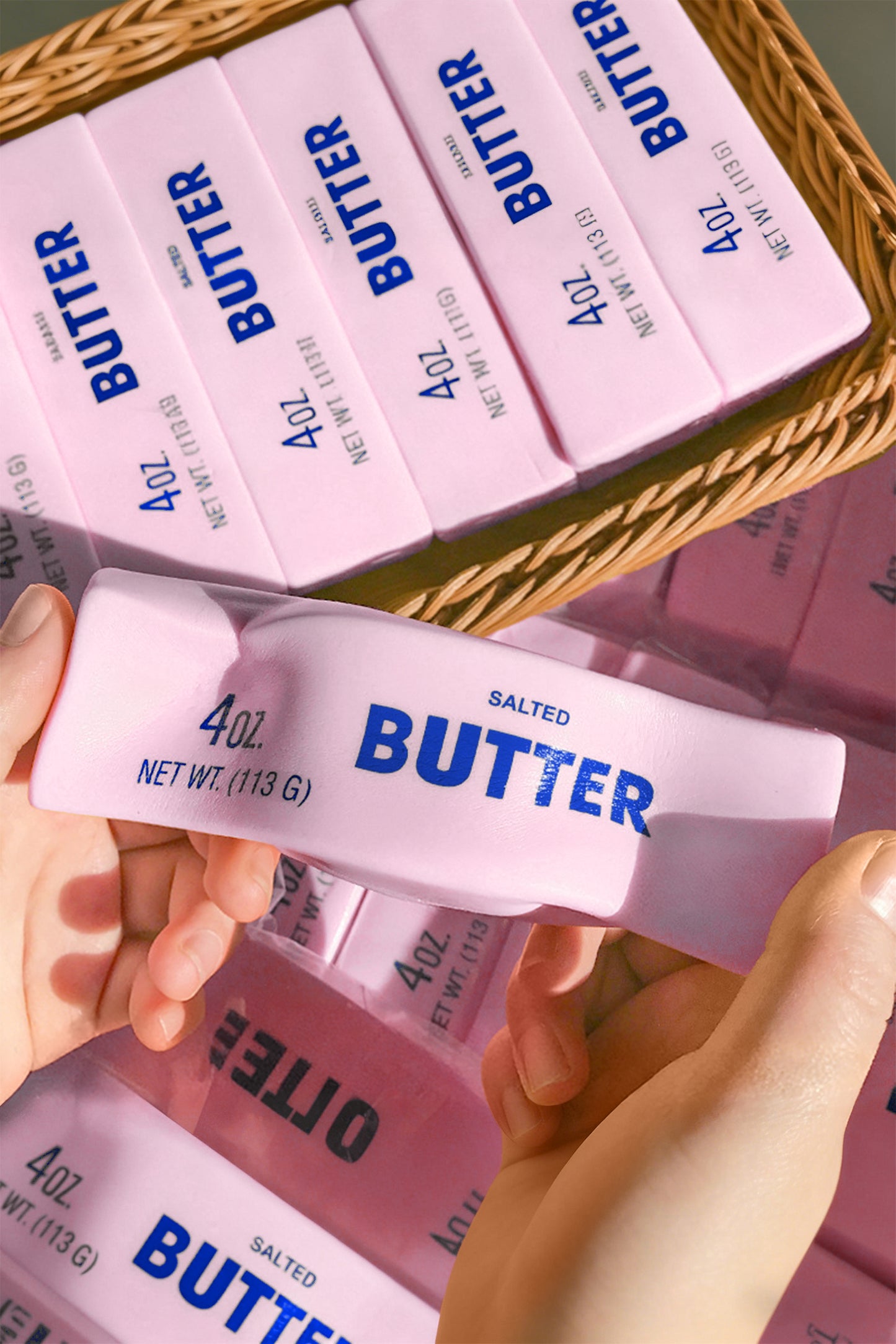 Pink PU Butter Bar Slow Rebound Decompression Toy