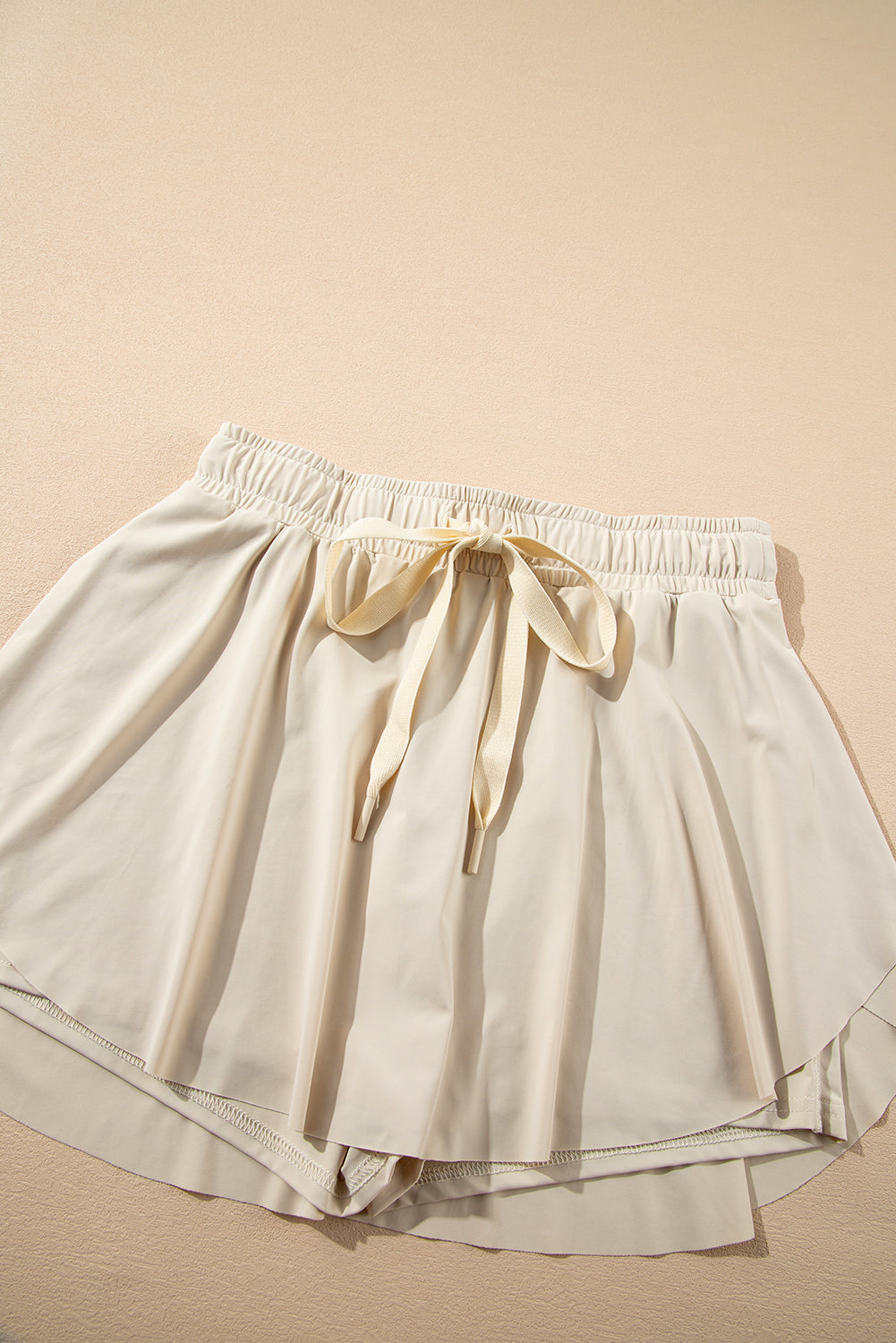 Bonbon Drawstring High Waist Lined Tennis Skort