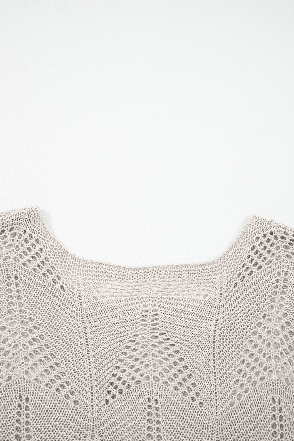 Seagrass Hollow Out Knit 3/4 Sleeve Loose Sweater