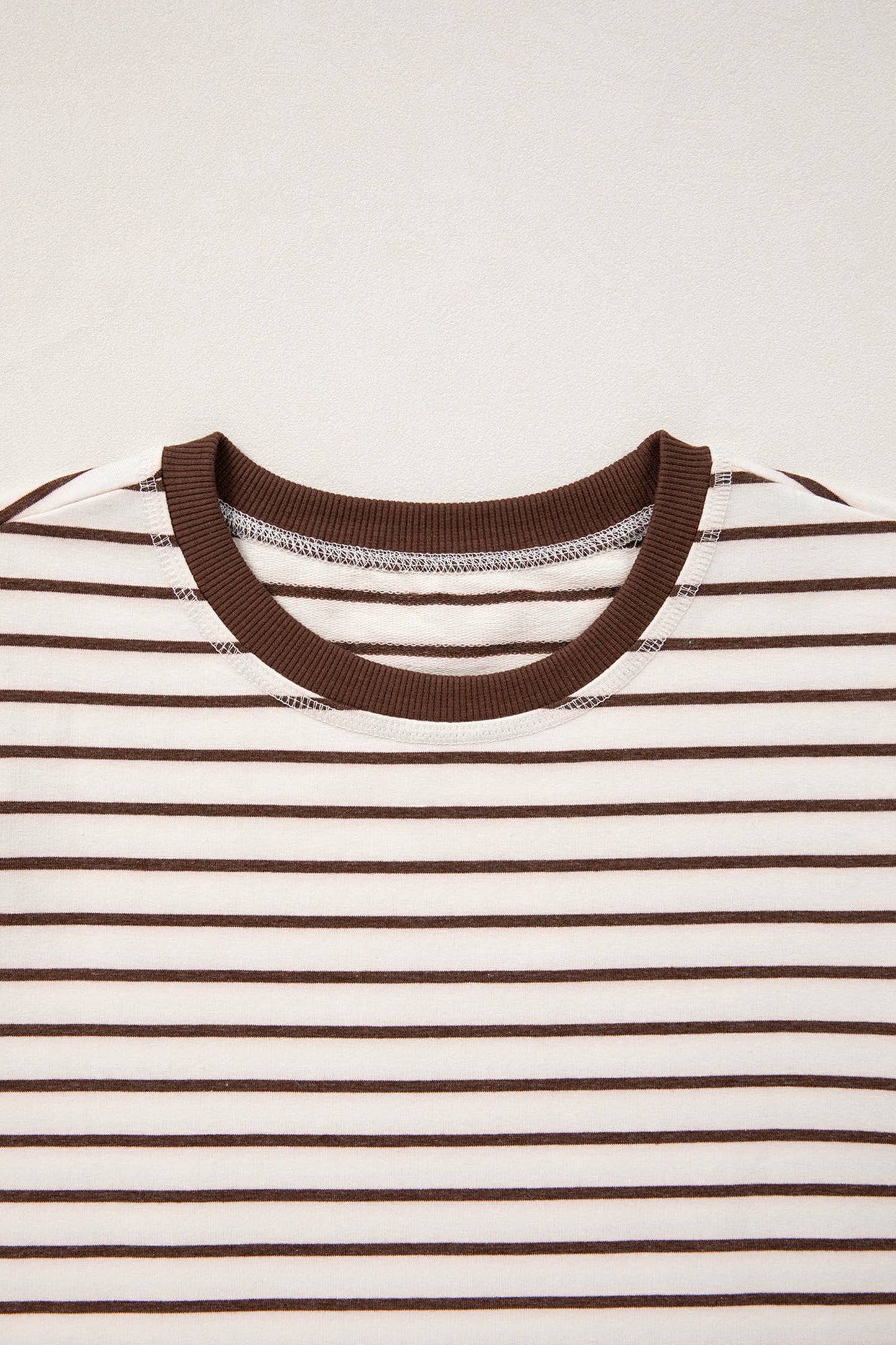 Red Stripe Ribbed Round Neck Trim Loose Tank Top