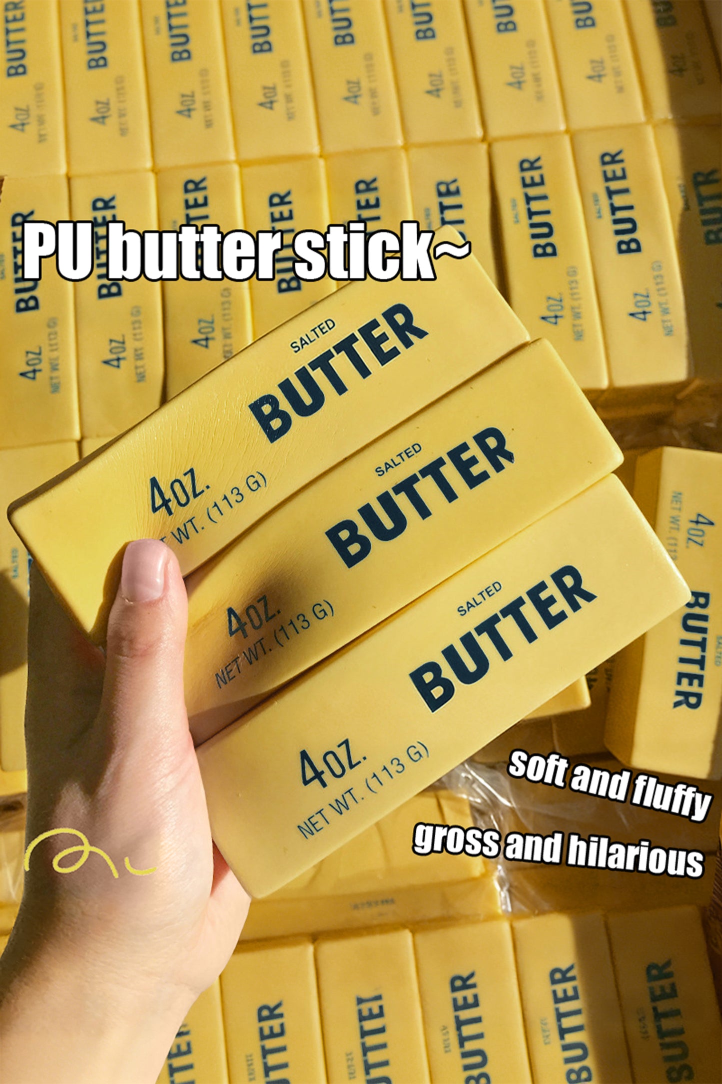Pink PU Butter Bar Slow Rebound Decompression Toy