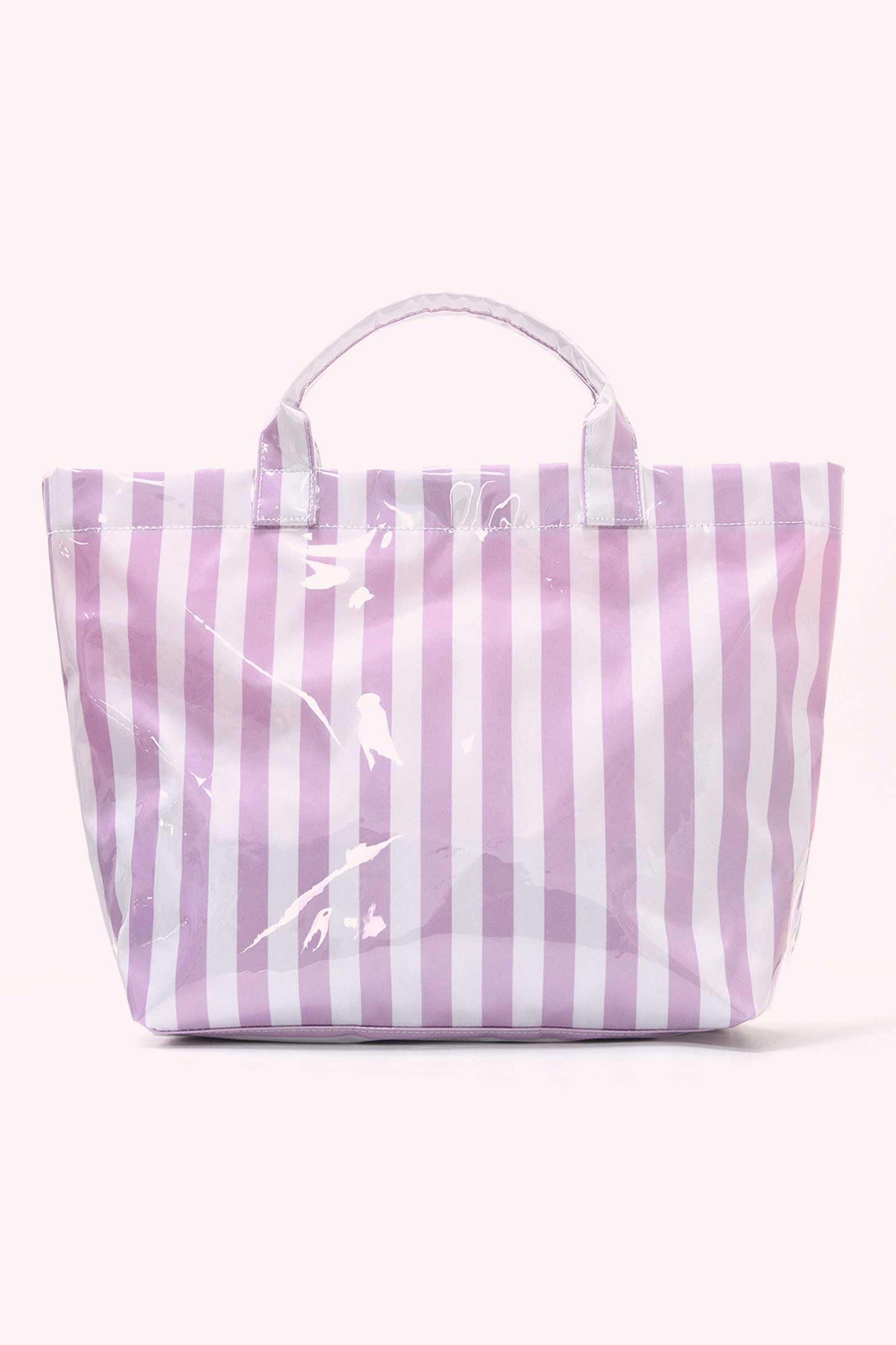 Rainbow Glossy Striped Vinyl Large Tote Bag