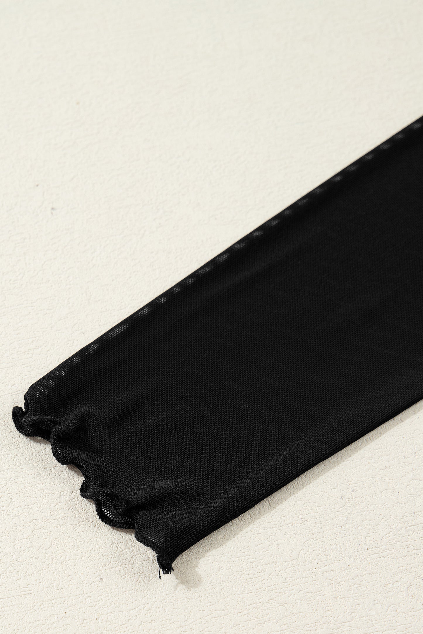 Black Sheer Mesh Long Sleeve Twisted Knot Side Slit Midi Dress