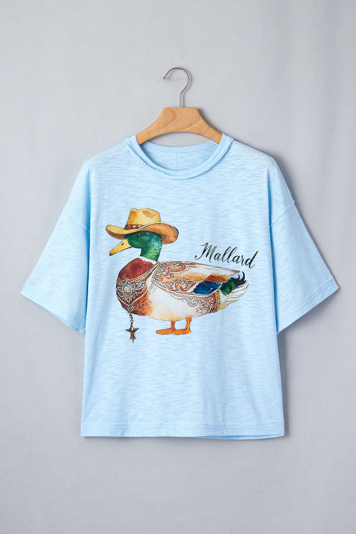 Mist Blue Western Mallard Oversized Tee