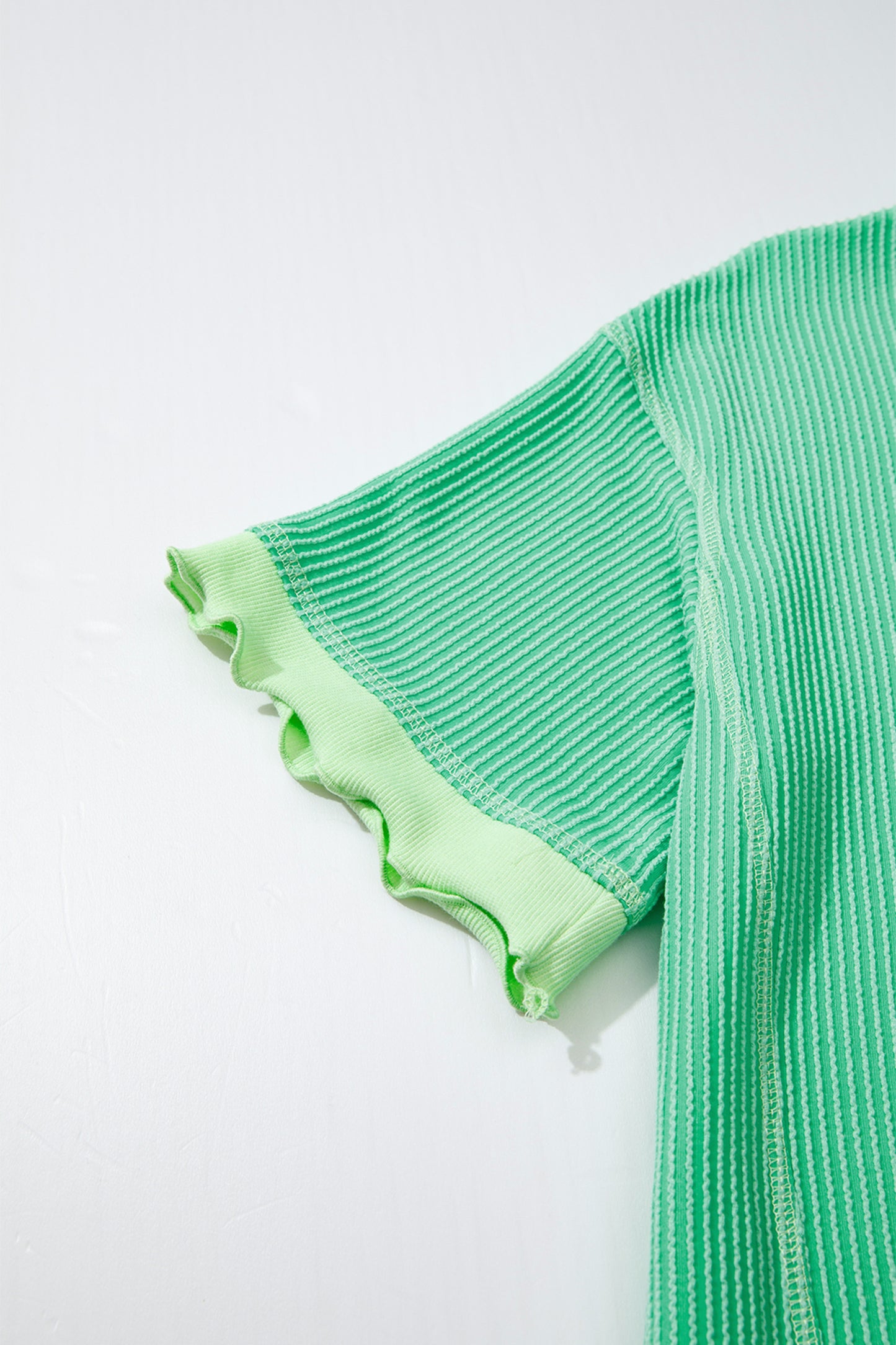 Mint Green Oversize Twist Ribbed Polo T Shirt Dress
