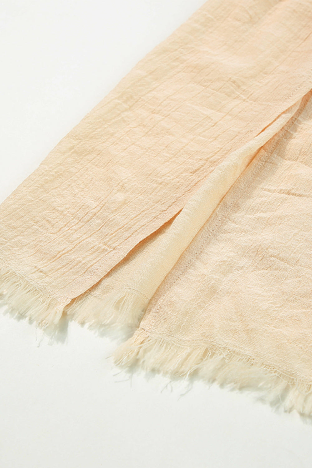 Pale Khaki Shirred High Waist Split Long Beach Skirt