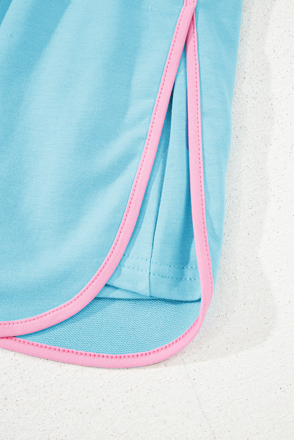 Moonlight Jade Colorblock Edge Drop Shoulder T Shirt and Skort 2Pcs Set