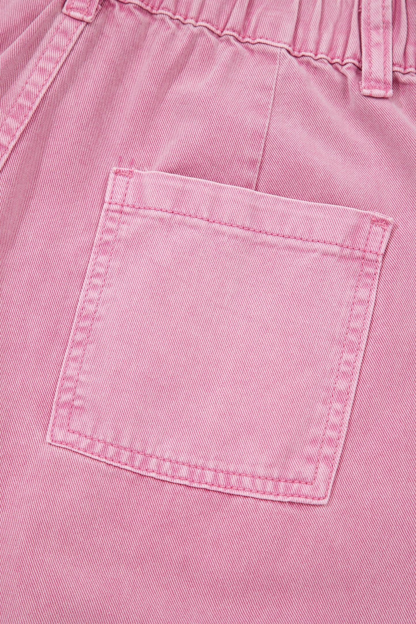 Pink Beaded Side Detail Split Loose Jeans