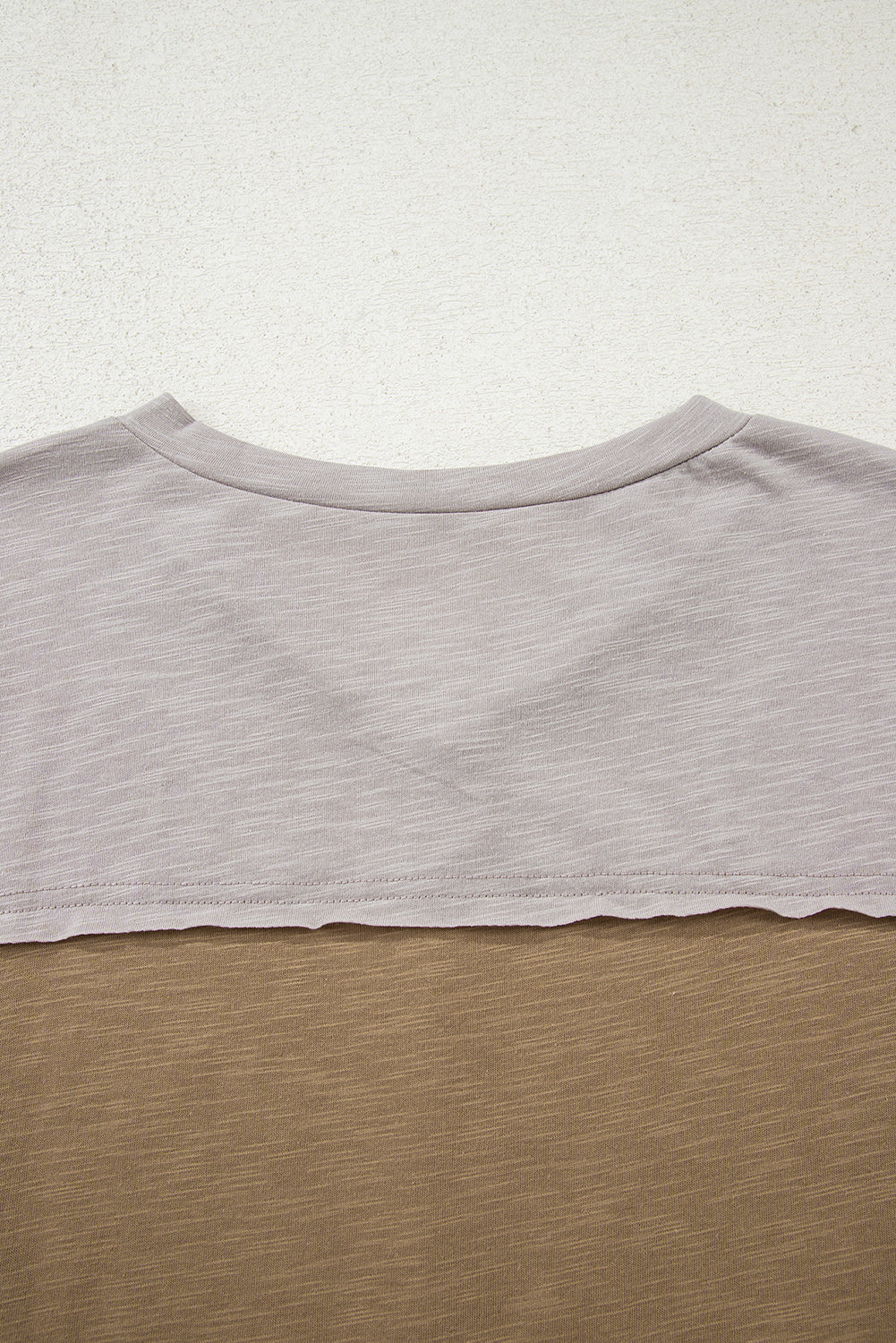 Light Blue Flower Patched Exposed Seam 3/4 Sleeve top
