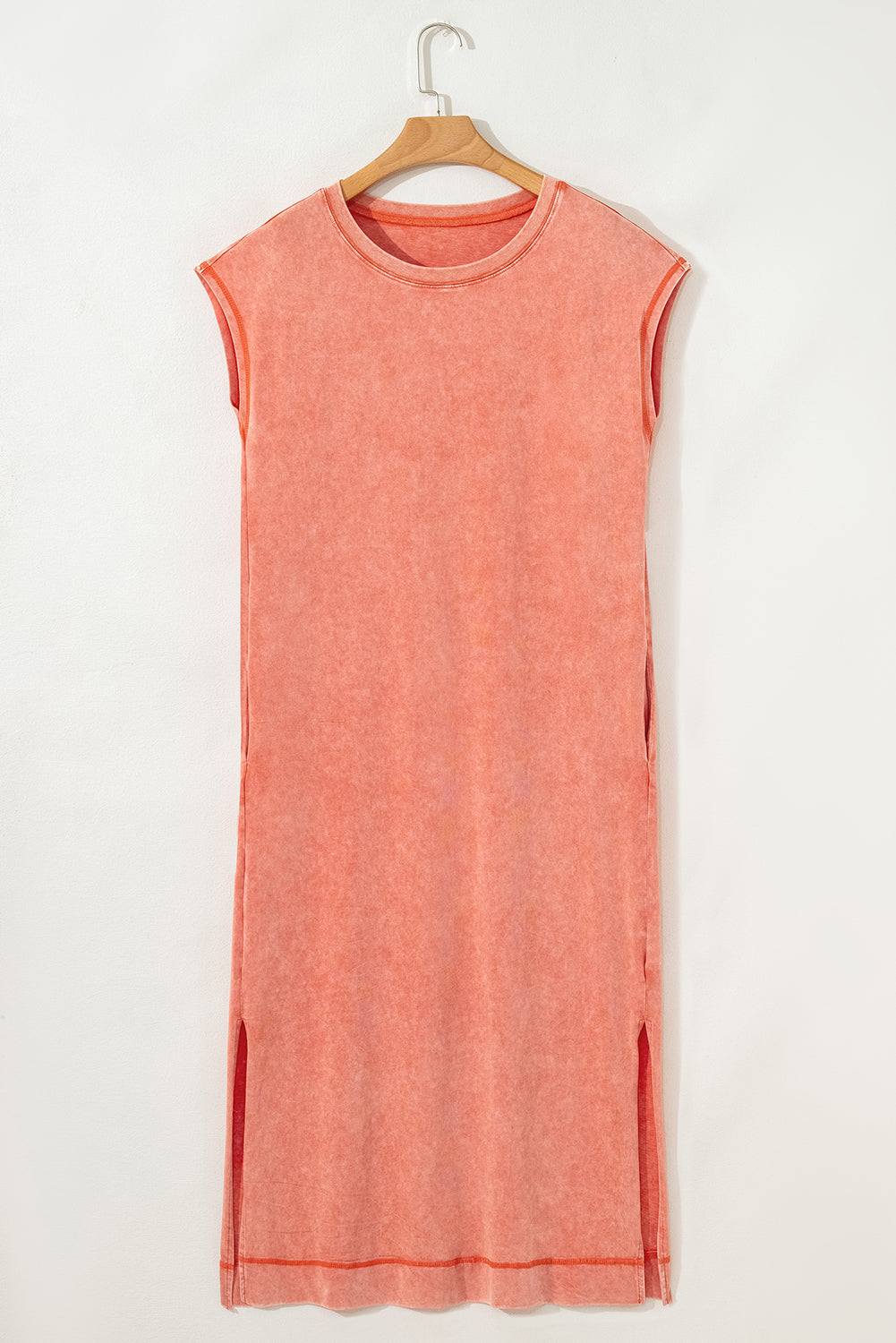 Clearly Aqua Mineral Wash Pocketed T-shirt Dress