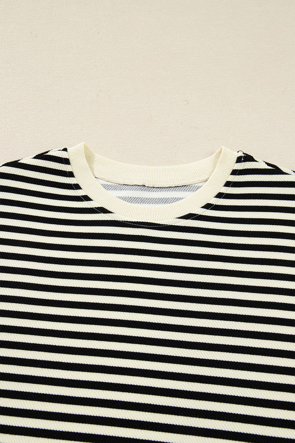 Black Stripe Textured Drop Shoulder Pullover Top Drawstring Mini Skort Two Piece Dress Set