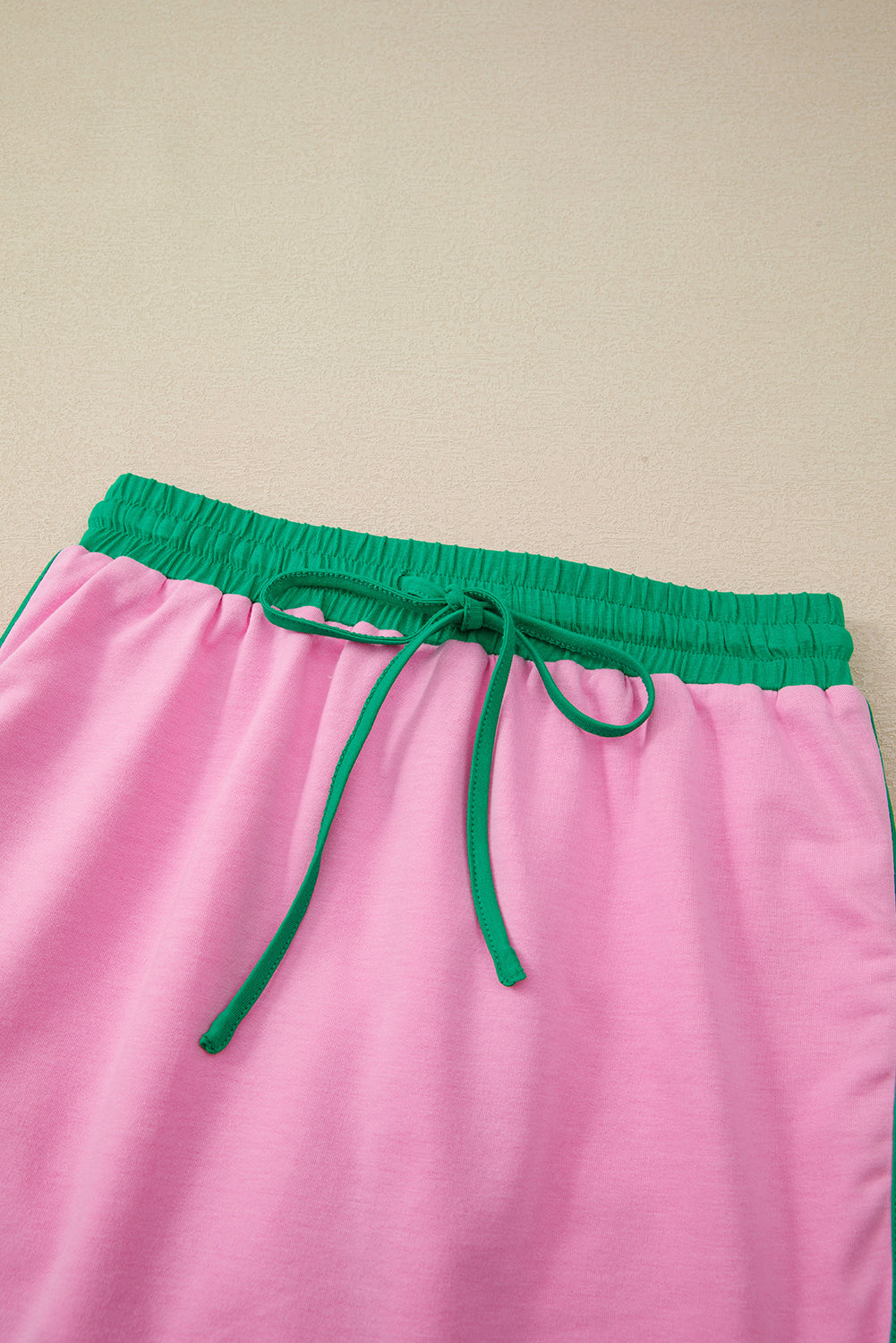 Moonlight Jade Colorblock Edge Drop Shoulder T Shirt and Skort 2Pcs Set