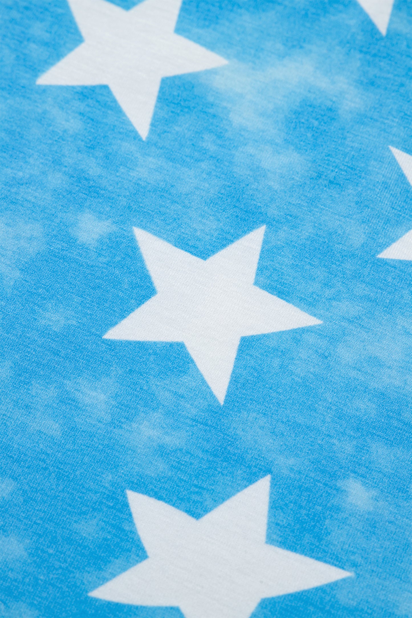 Sky Blue Vintage Star Print Striped Ruffle Sleeve Independence Day Top