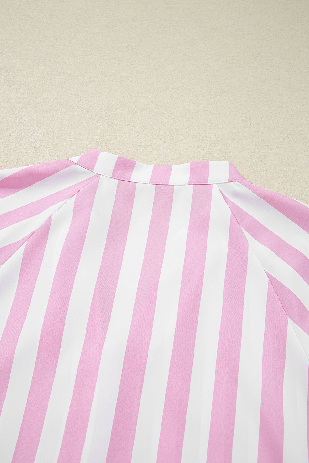 Rose Striped Long Sleeve Buttons Loose Mini Dress