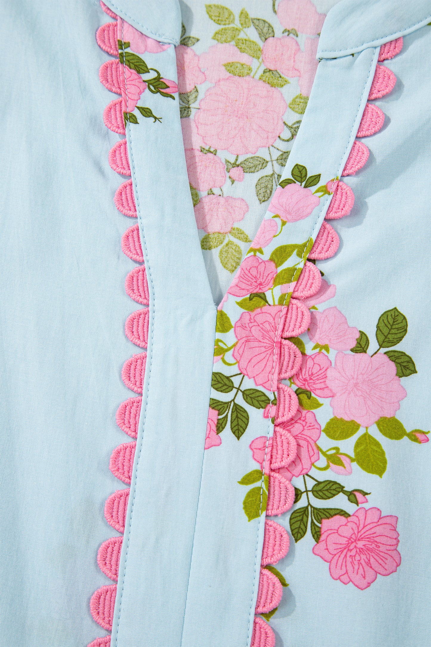 Pink Notched Neck Flutter Short Sleeve Floral Print Maxi Dress