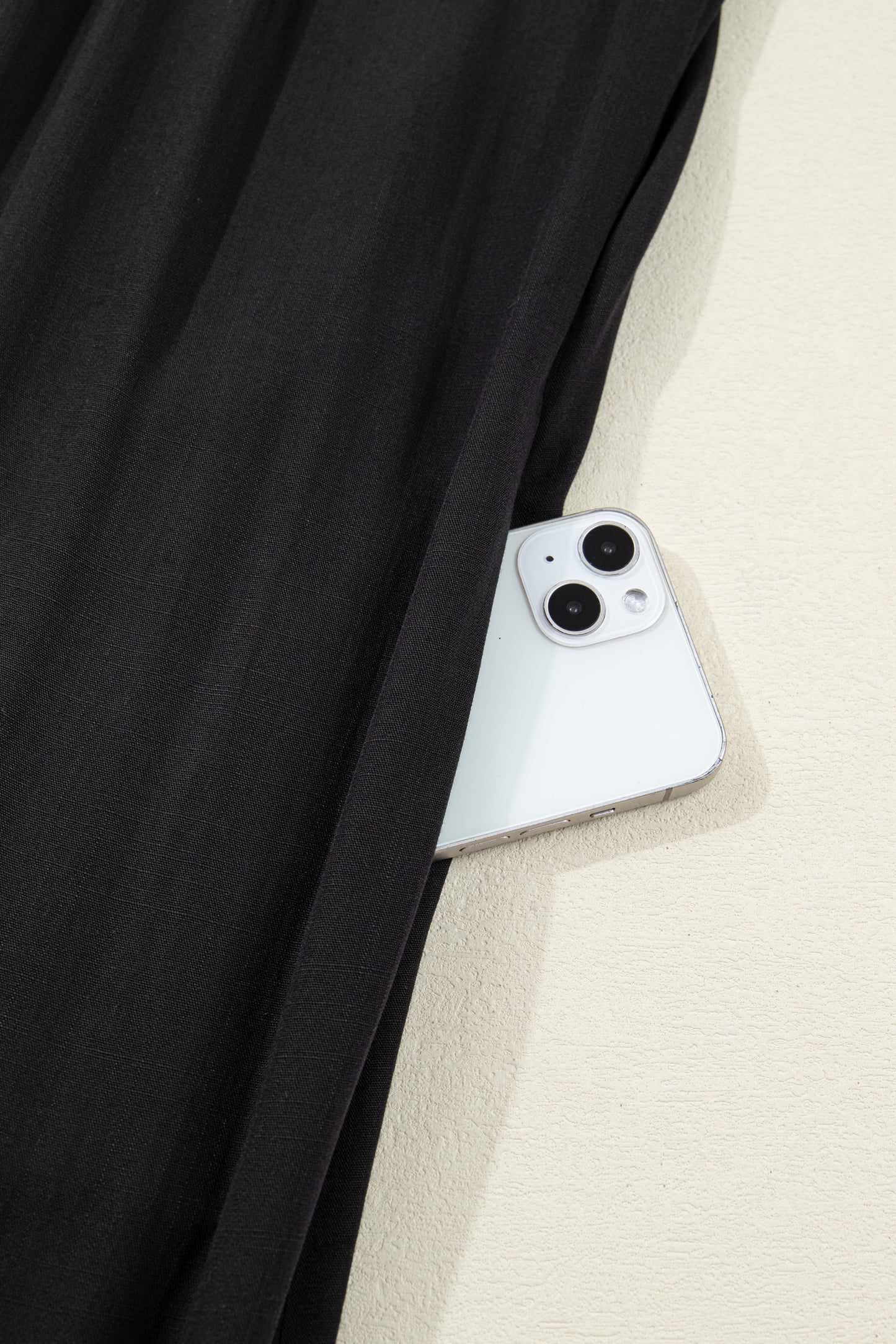 Black Contrast Leopard Trim Split Neck Long Sleeve Casual Midi Dress