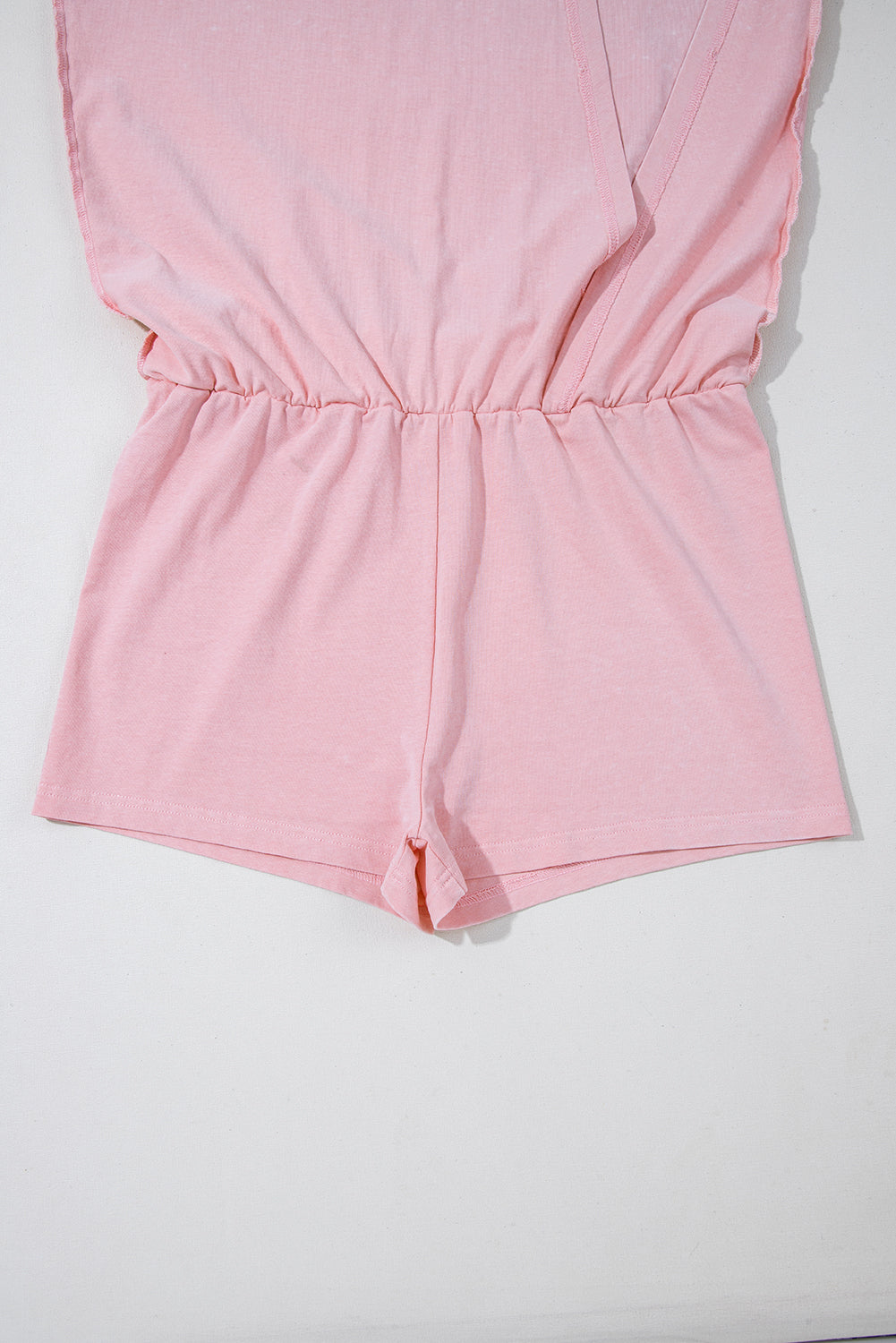 Yellow Cream 2 Pieces Mineral Wash Cotton Tank Top Lined Split Skort Set
