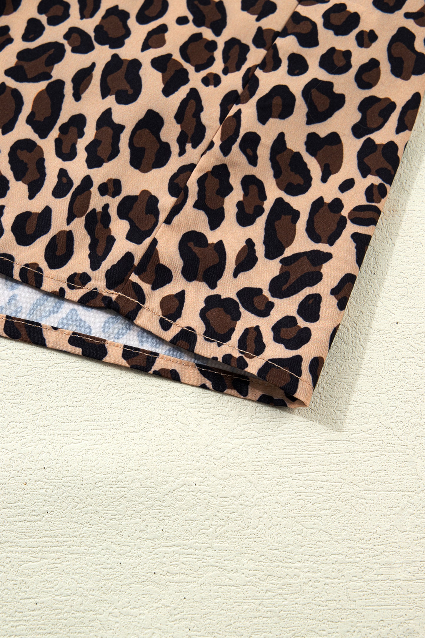 Brown Leopard Print Frilled Square Neck Tank Top