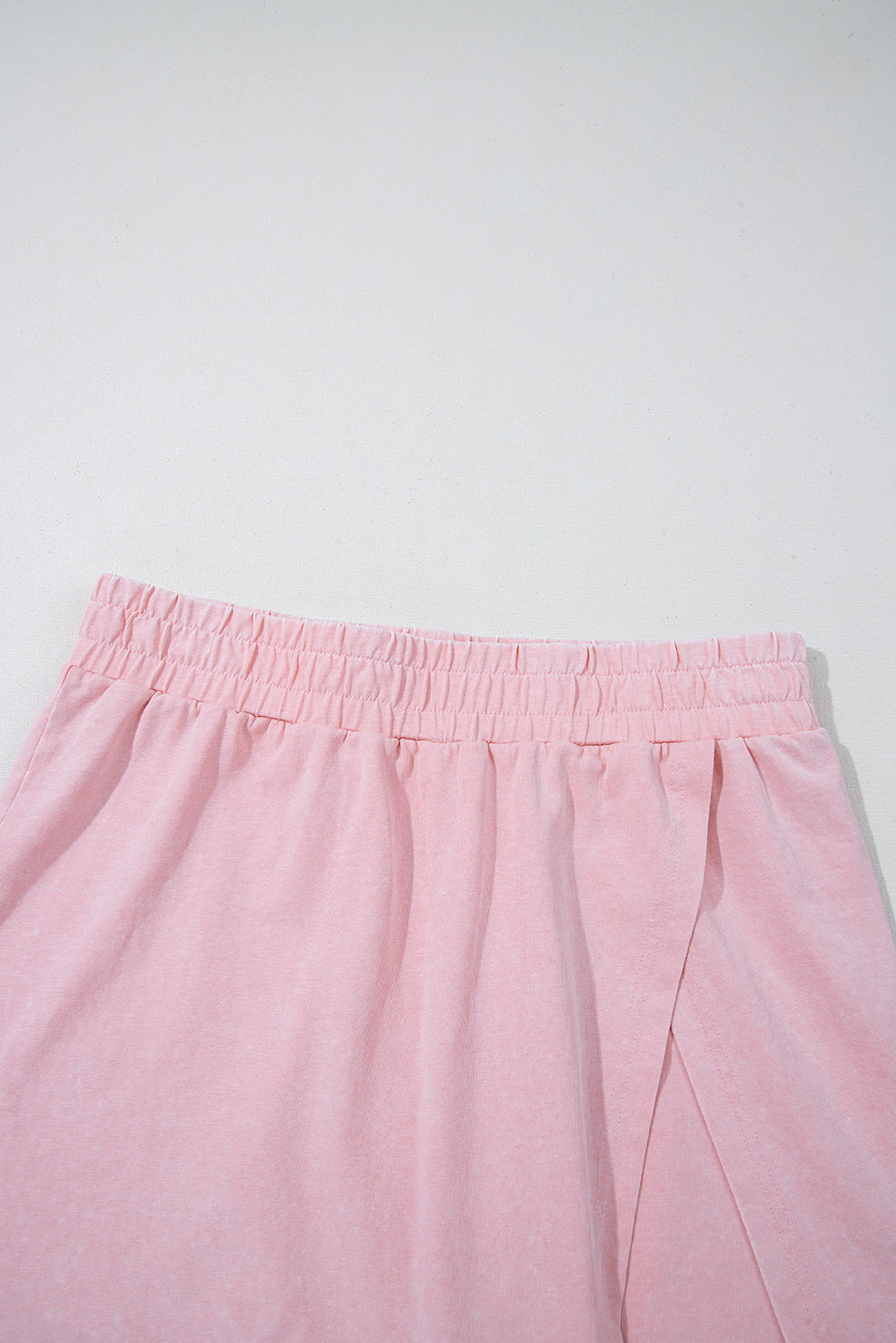 Yellow Cream 2 Pieces Mineral Wash Cotton Tank Top Lined Split Skort Set