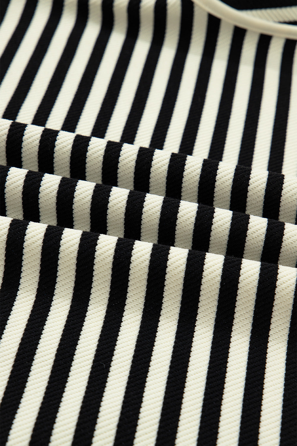 Black Stripe Textured Drop Shoulder Pullover Top Drawstring Mini Skort Two Piece Dress Set