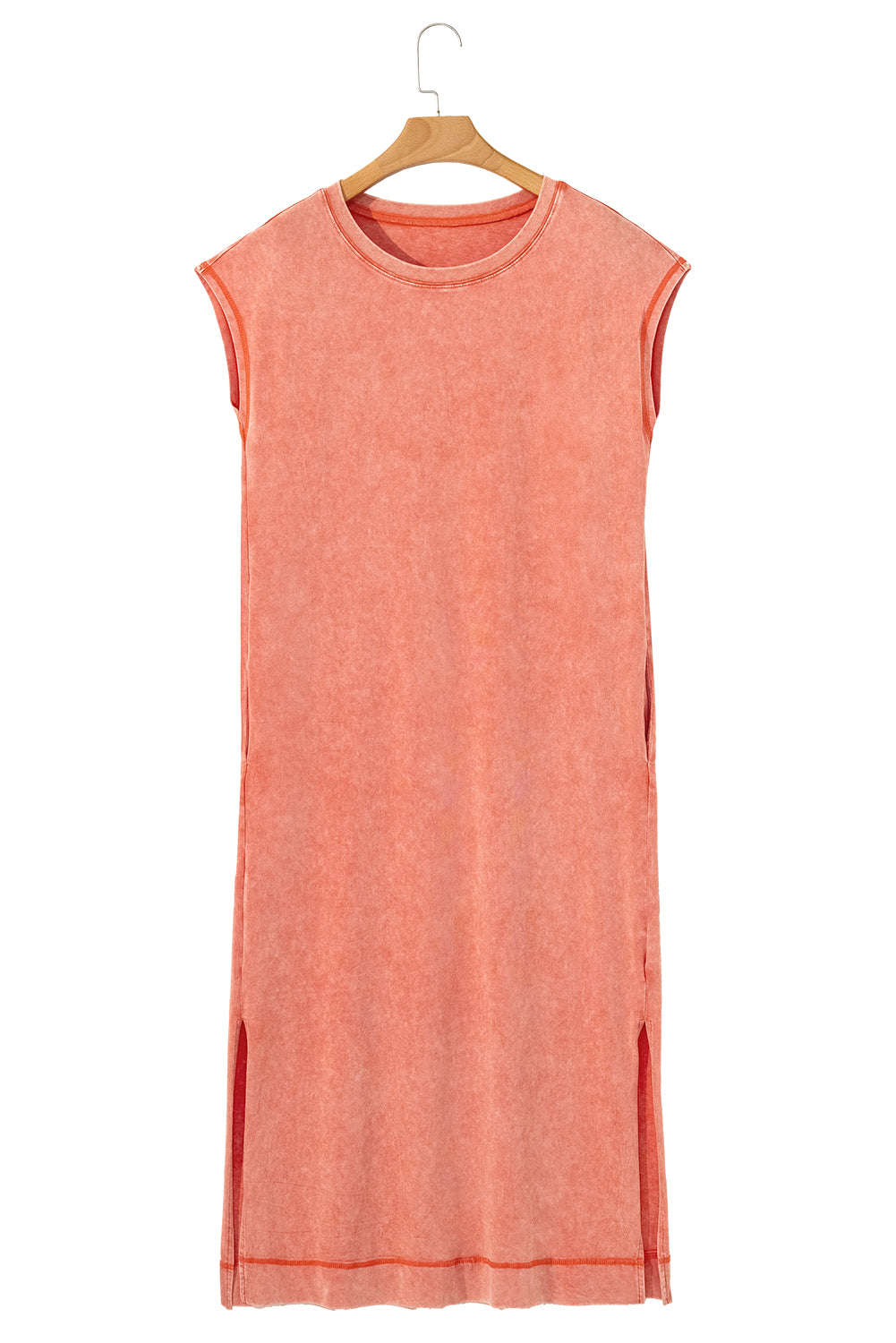 Clearly Aqua Mineral Wash Pocketed T-shirt Dress