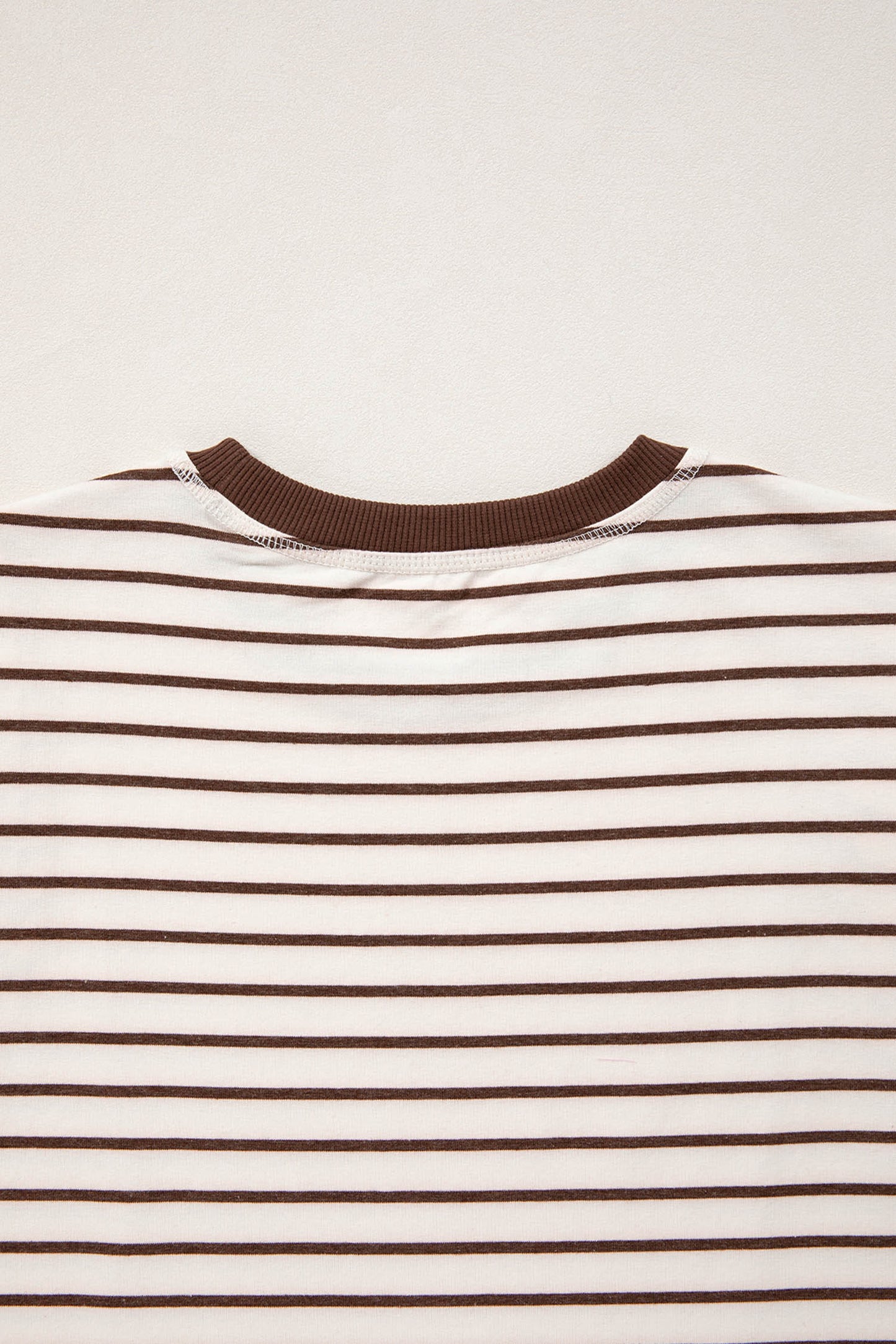 Red Stripe Ribbed Round Neck Trim Loose Tank Top