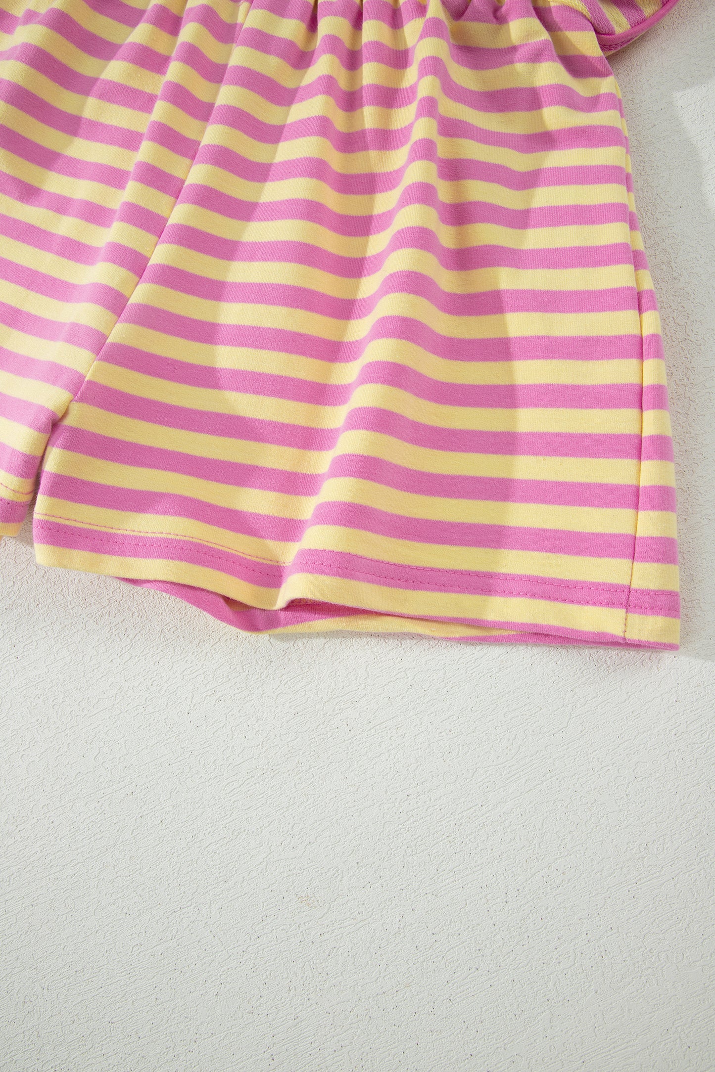 Blue Stripe Loose Short Sleeve Top and Skirt Set