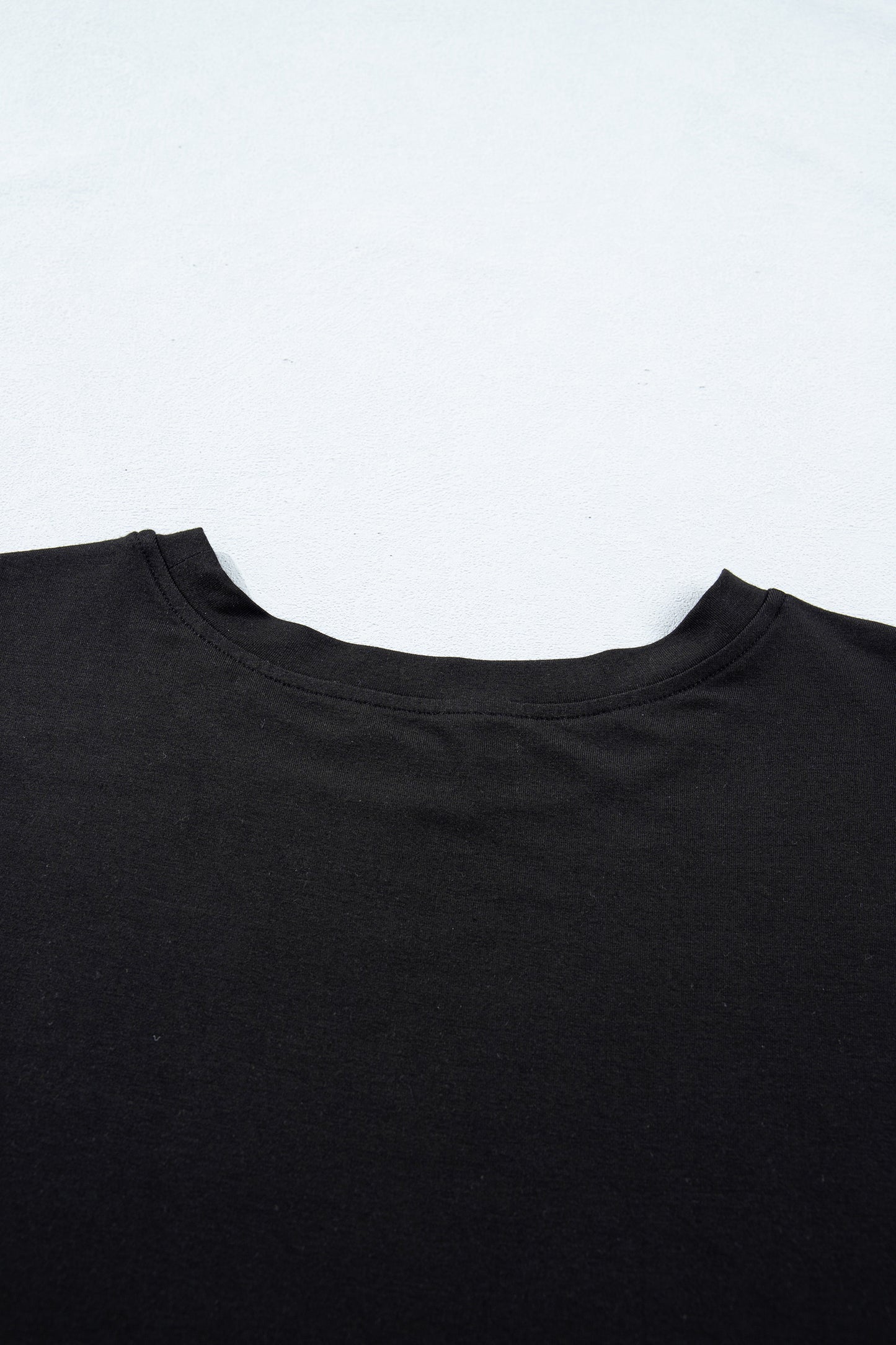 Black Solid Color Oversize Tee Tie Wrap Mini Skort 2pcs Set