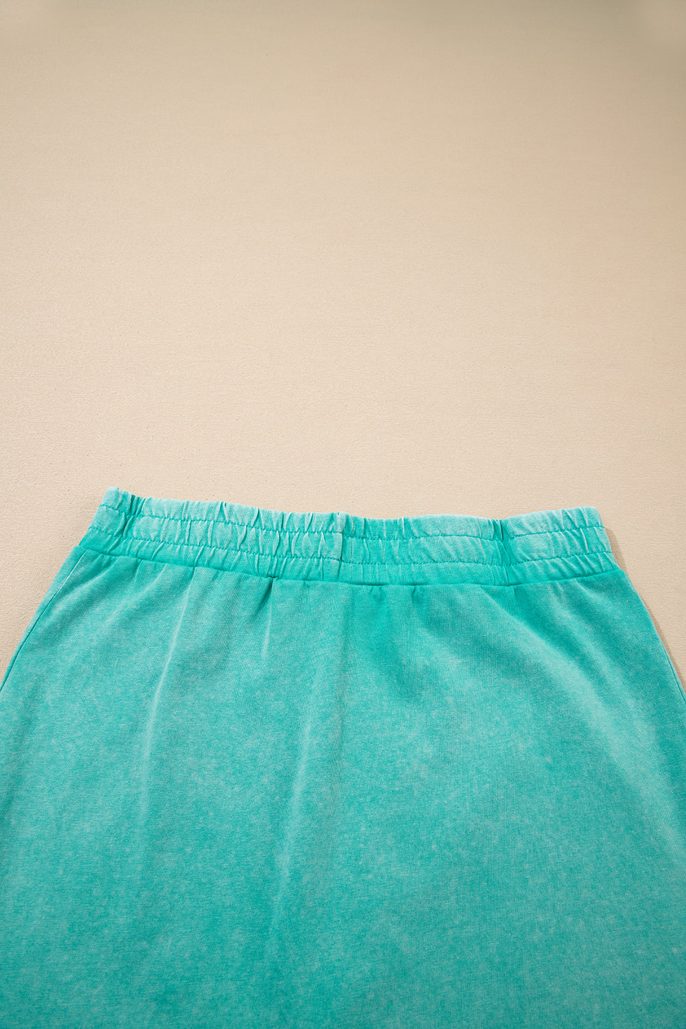 Yellow Cream 2 Pieces Mineral Wash Cotton Tank Top Lined Split Skort Set