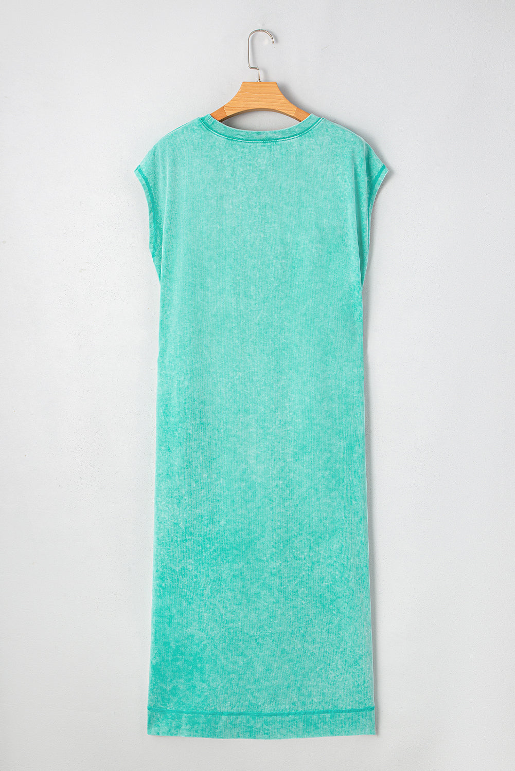 Clearly Aqua Mineral Wash Pocketed T-shirt Dress