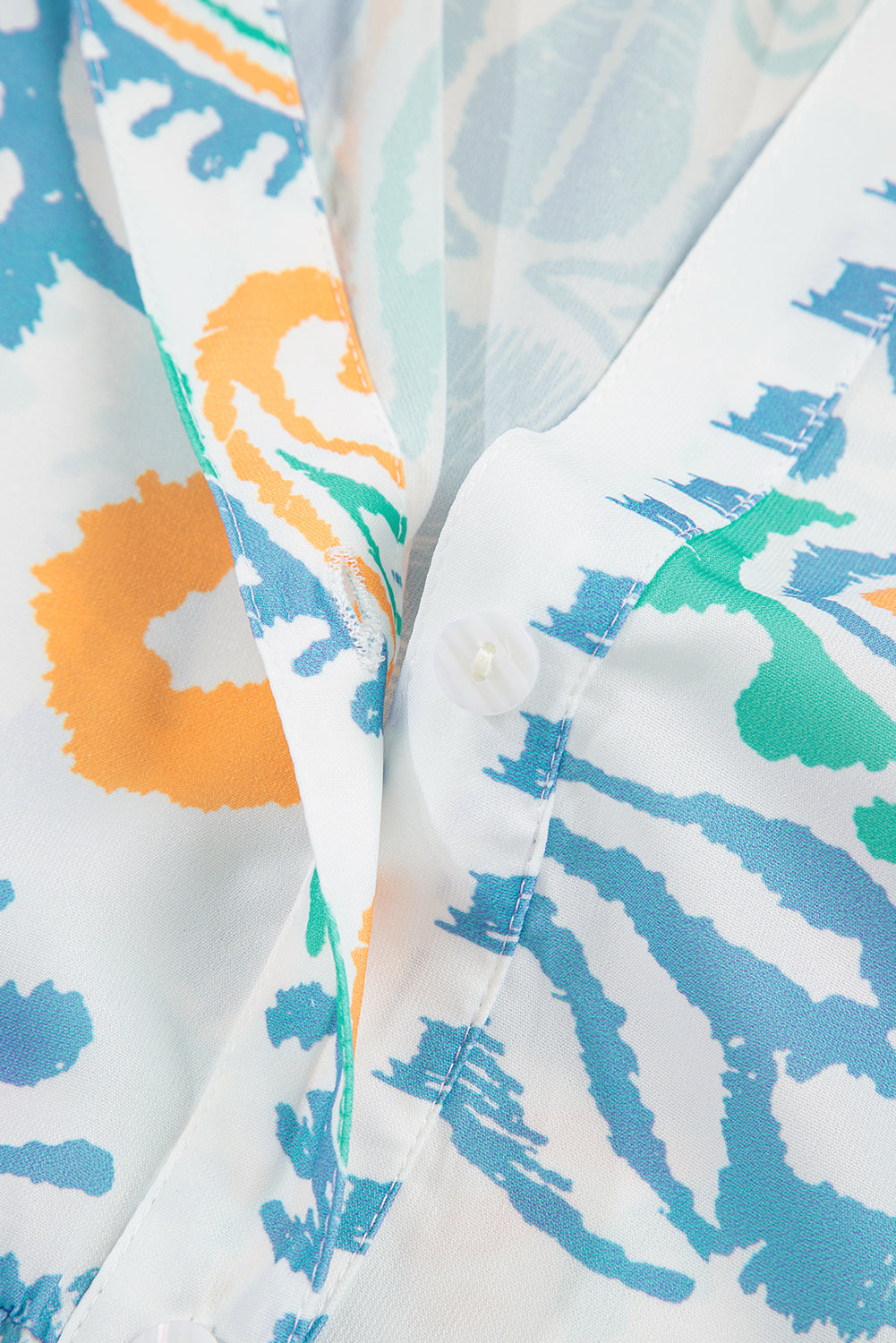 Sky Blue Ethnic Print Boho Tiered Mini Dress