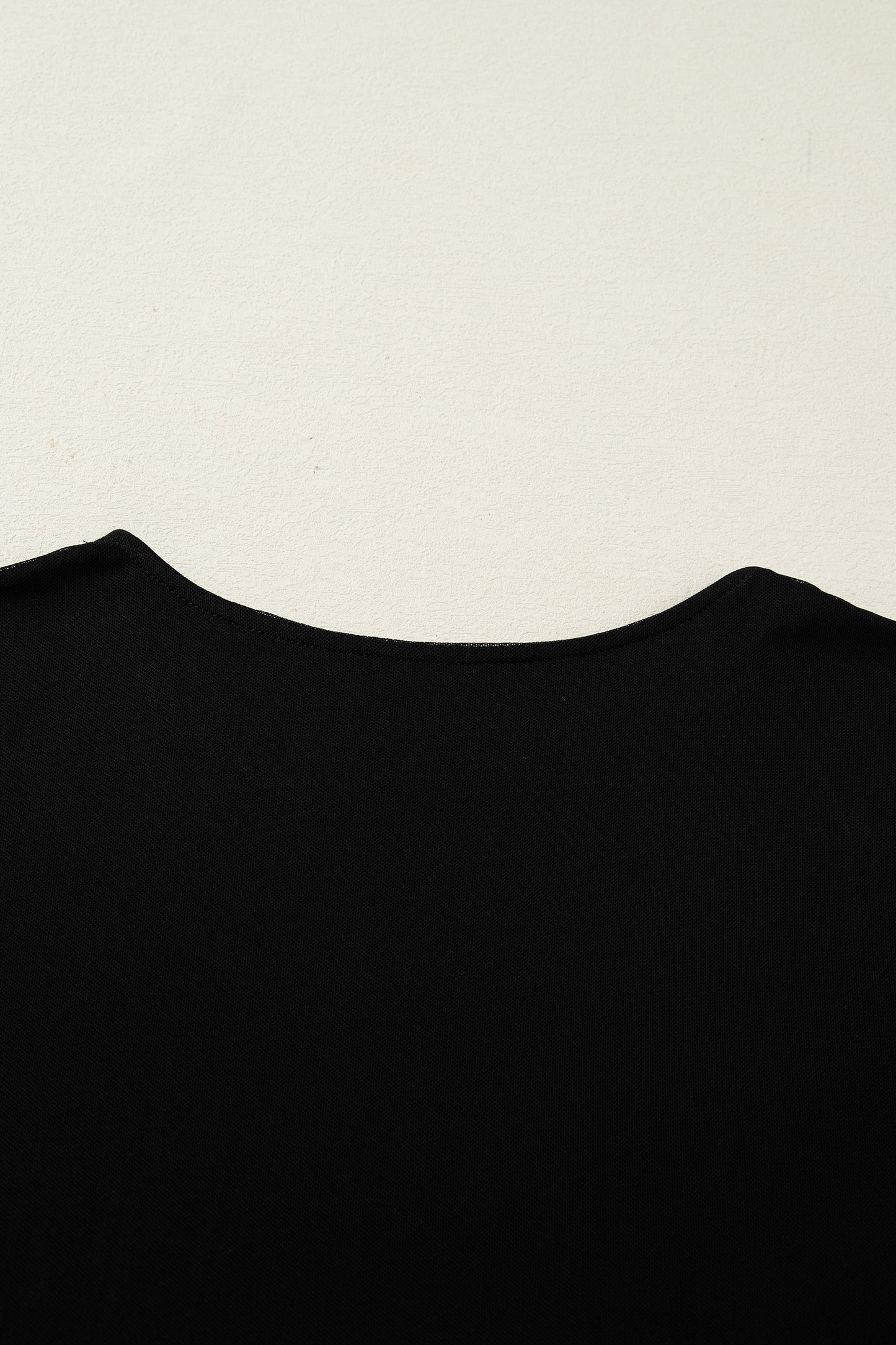 Black Sheer Mesh Long Sleeve Twisted Knot Side Slit Midi Dress