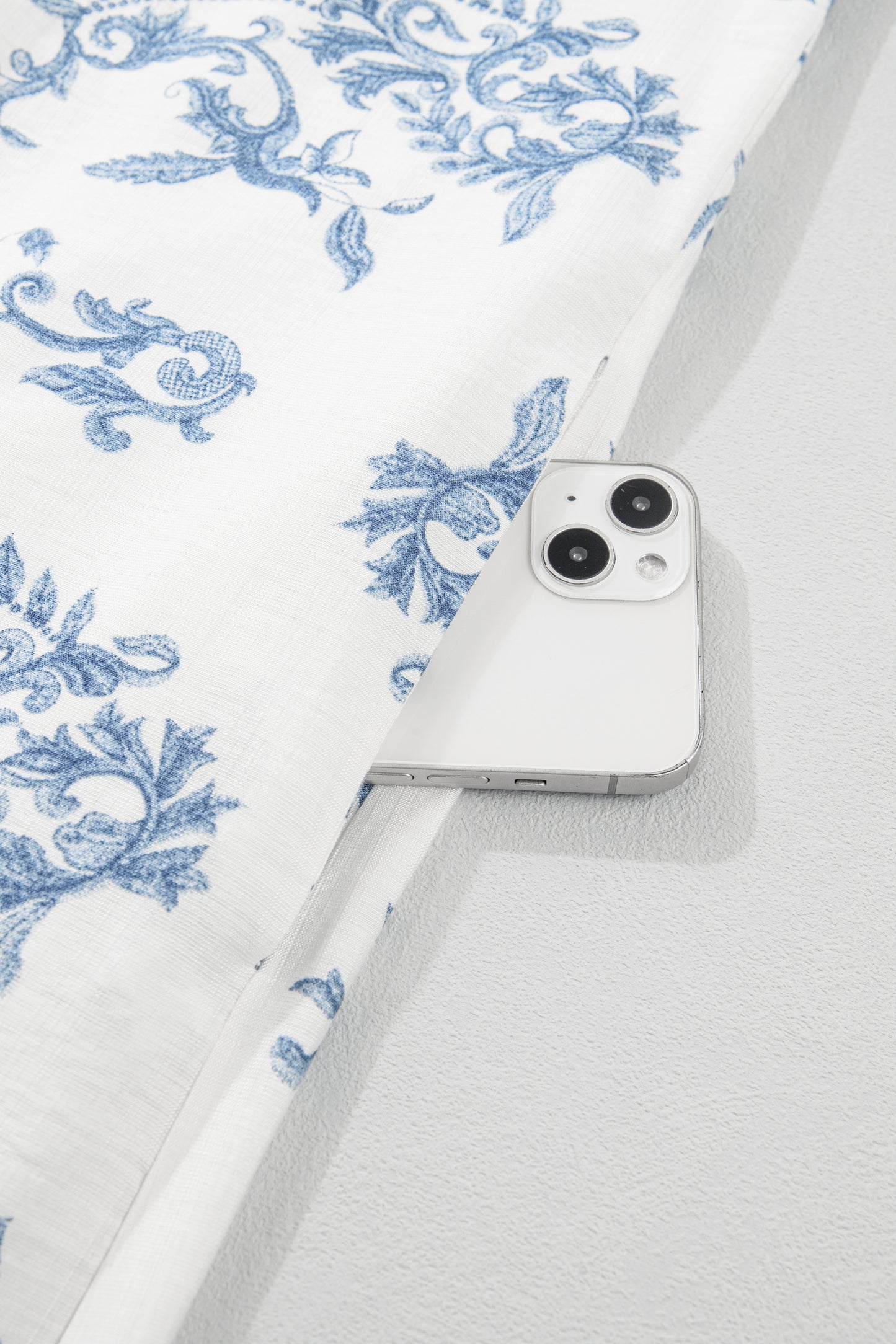 Sky Blue  Plus Size Floral Print Contrast Boho Patchwork V Neck Loose Midi Dress
