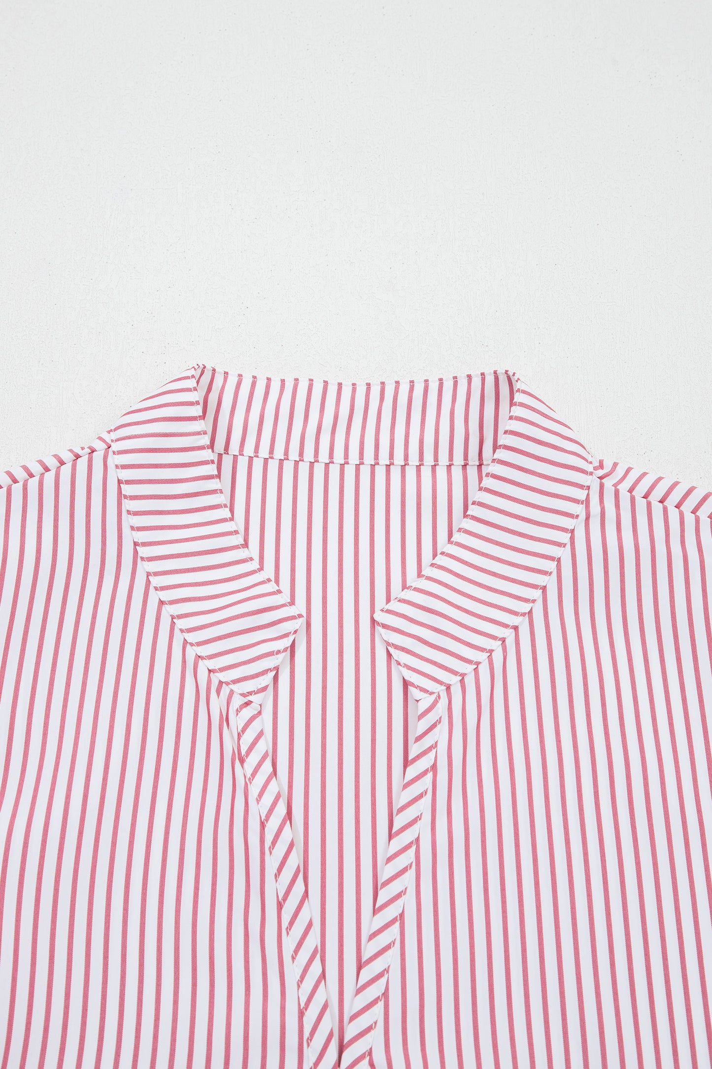 Red Stripe Plus Size Ruffled Hem Pinstriped Midi Dress